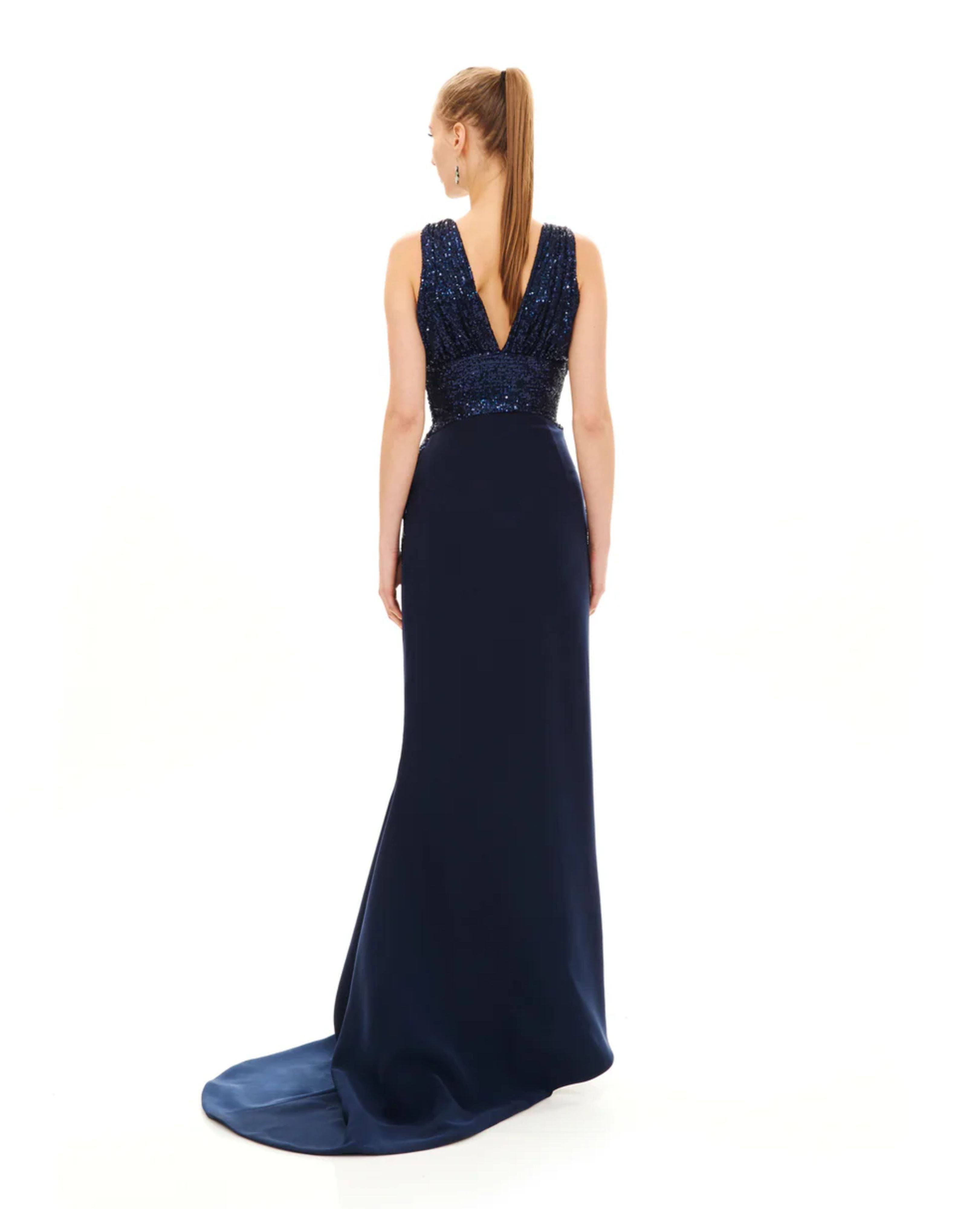 CRISS CROSS NECK LONG DRESS