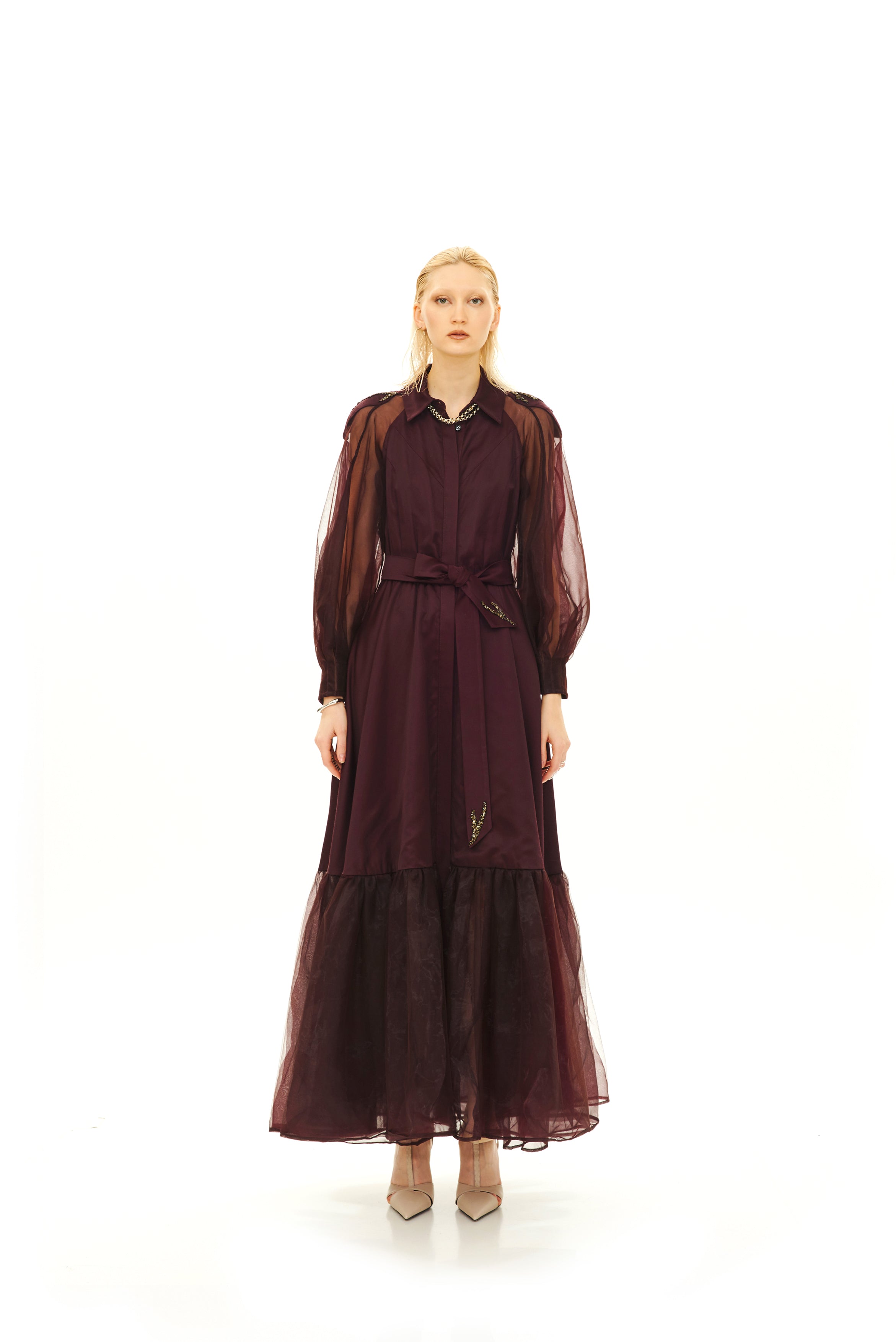 MAXI CHEMISIER WITH LONG SLEEVES