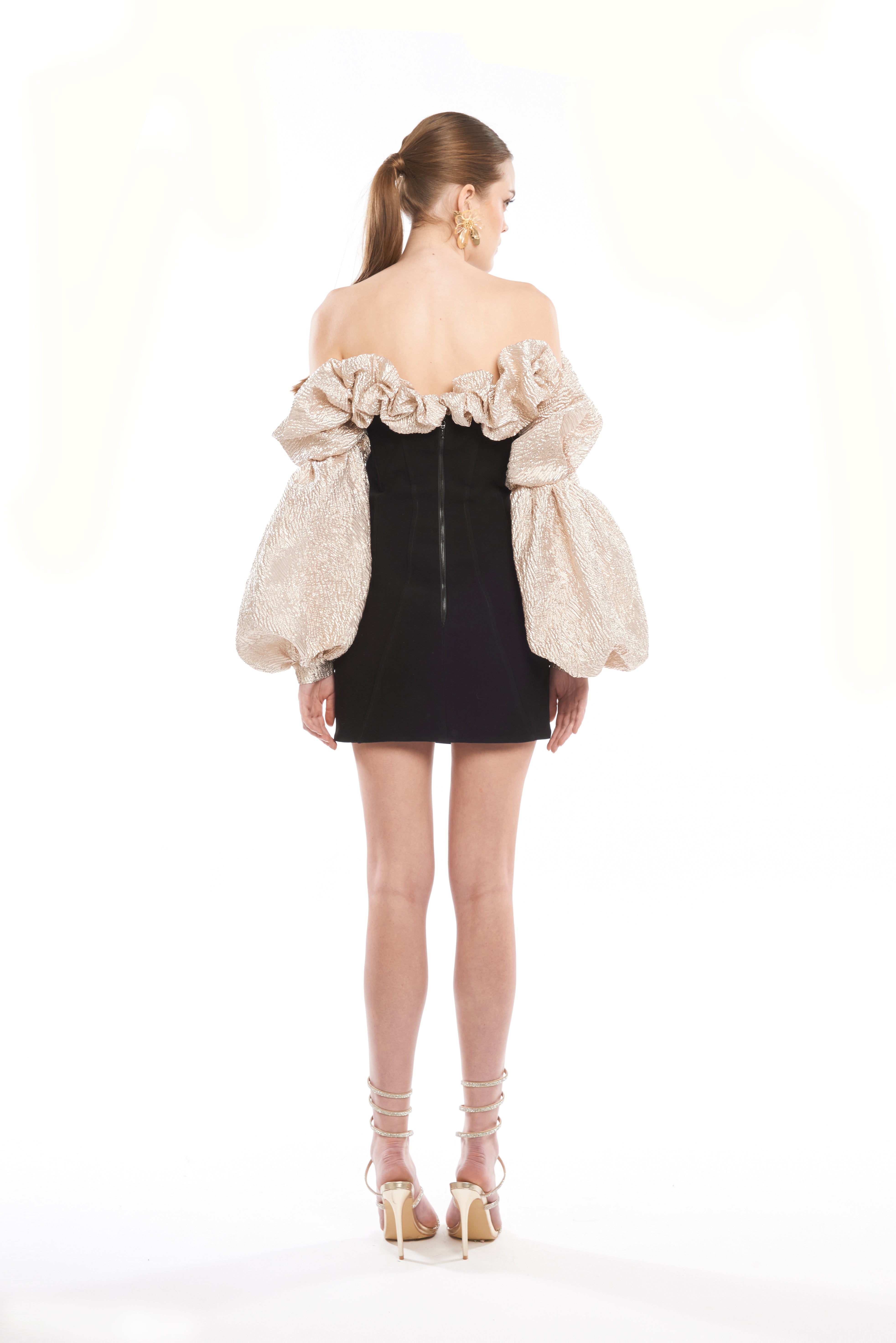 CANDY PUFF NECK MINI DRESS