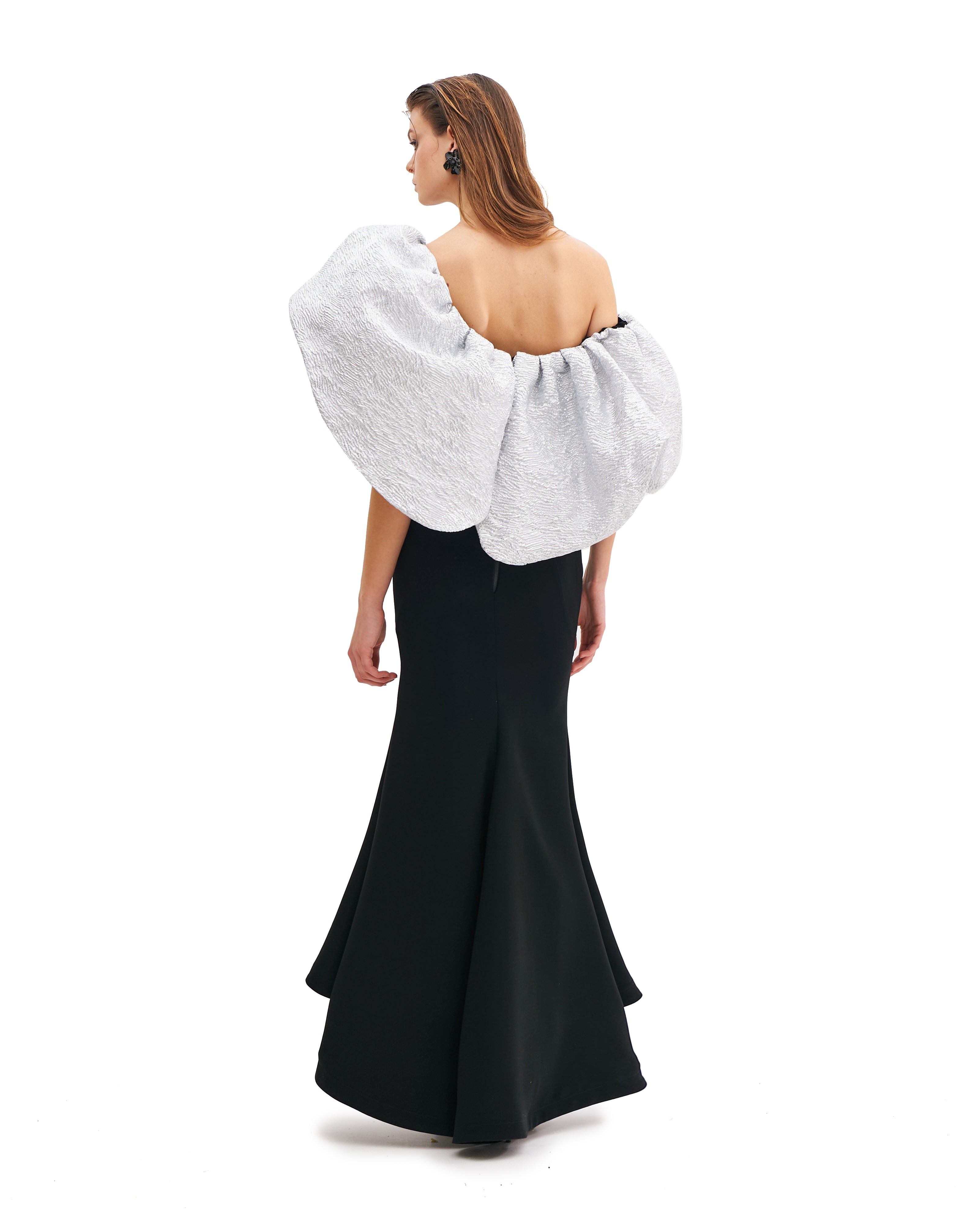 TULIP MAXI DRESS WITH JACQUARD PETALS