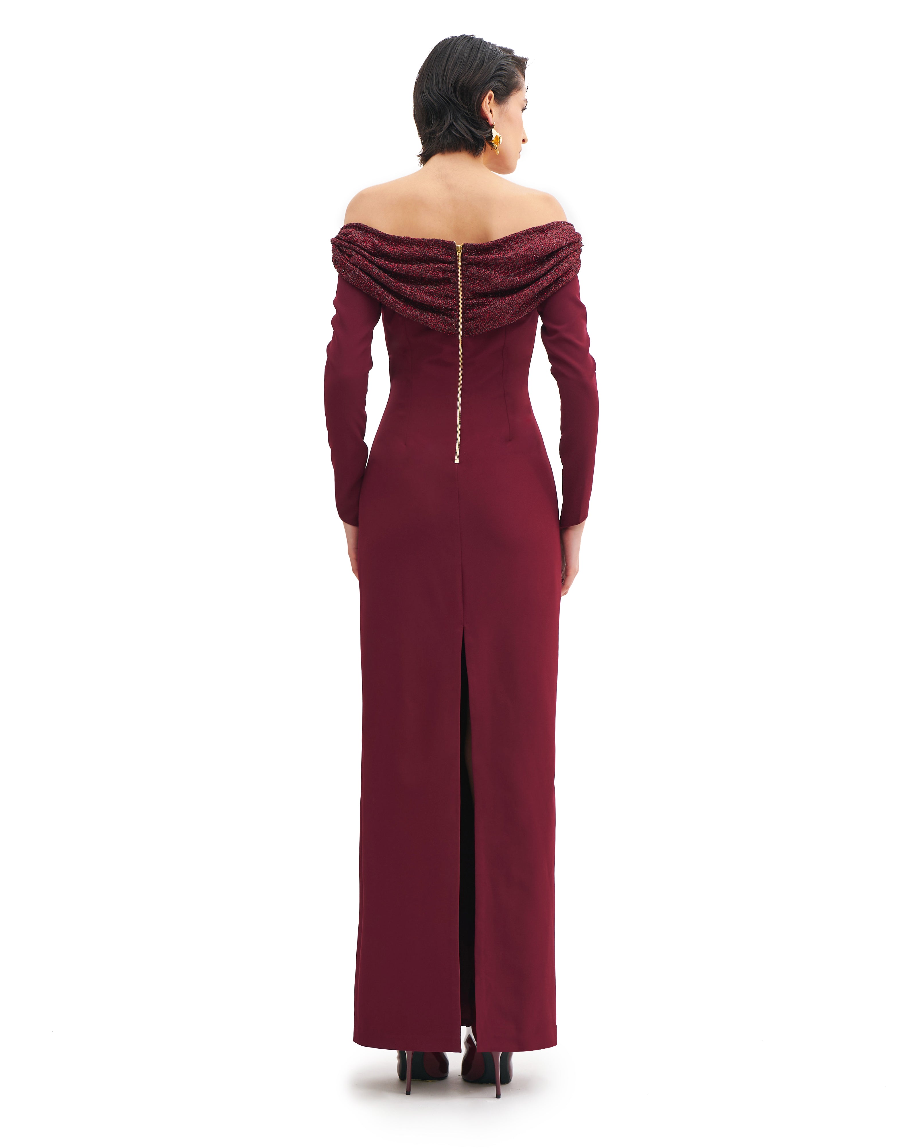 STARRY BARDOT COLUMN MAXI DRESS
