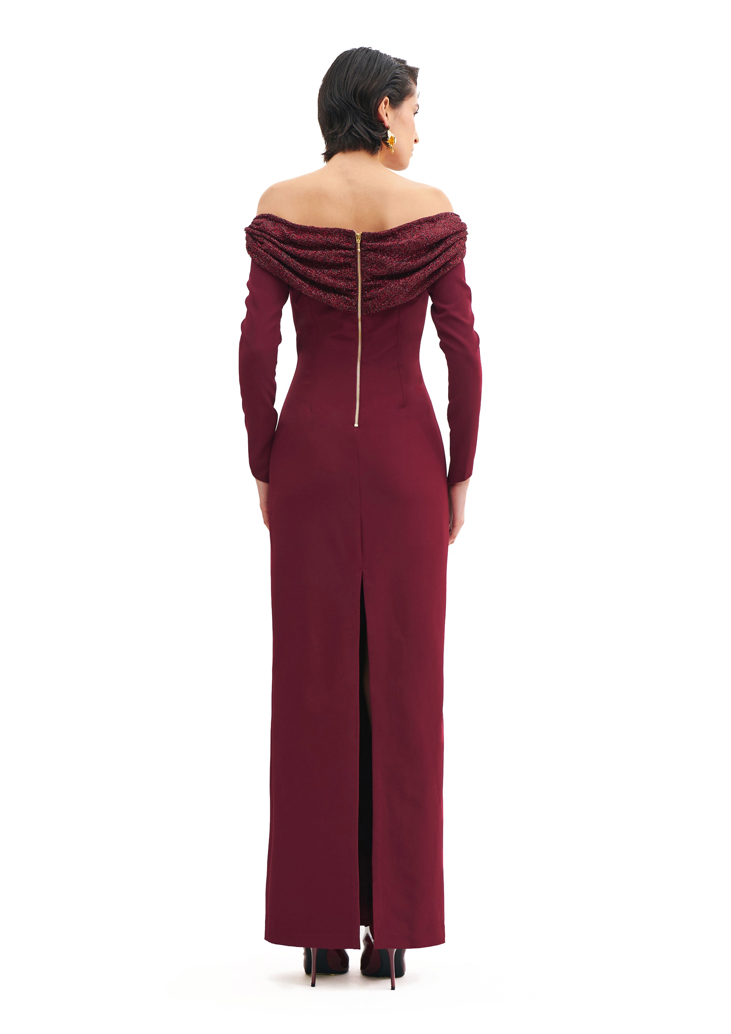 STARRY BARDOT COLUMN MAXI DRESS