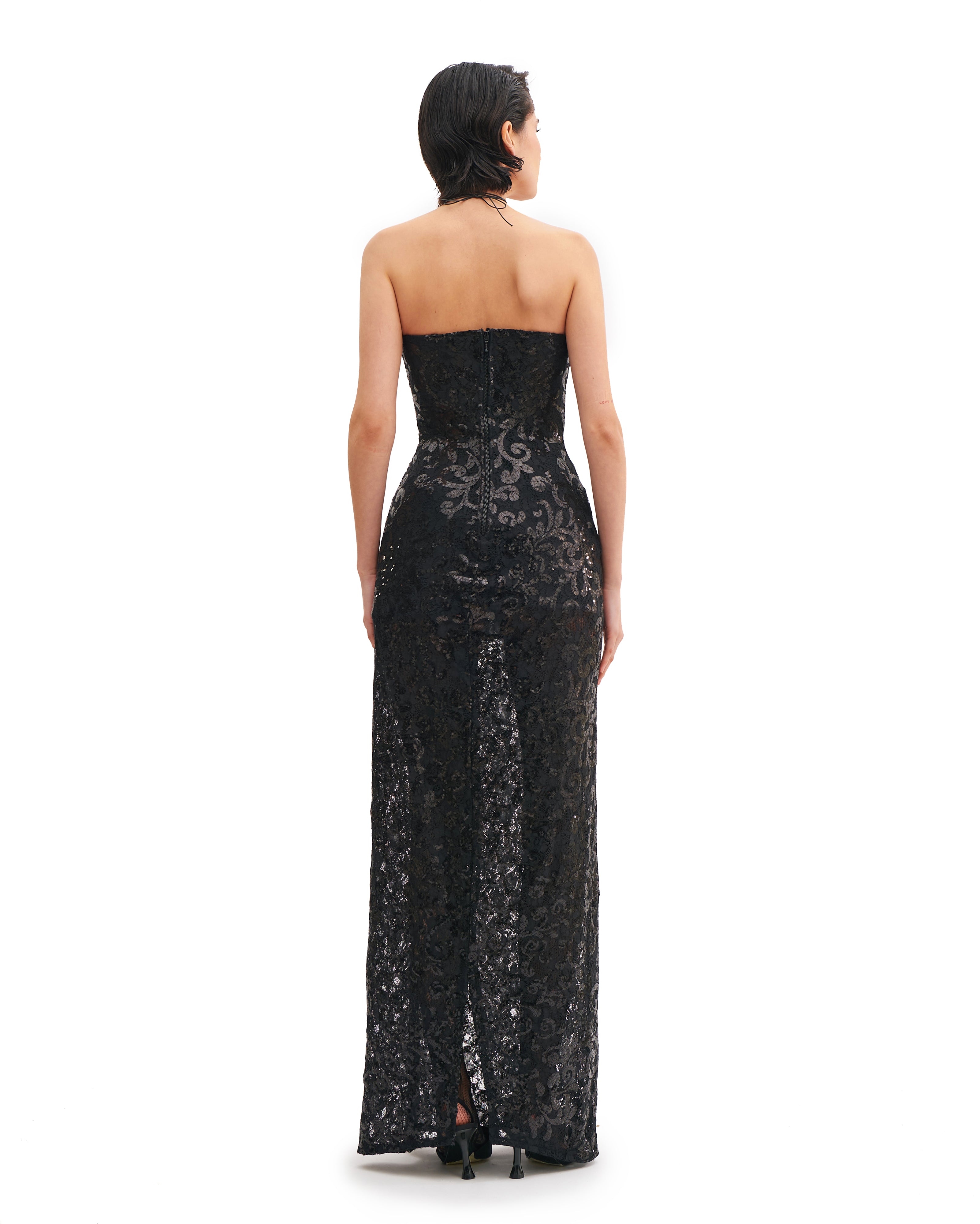 CORSETED LONG DRESS