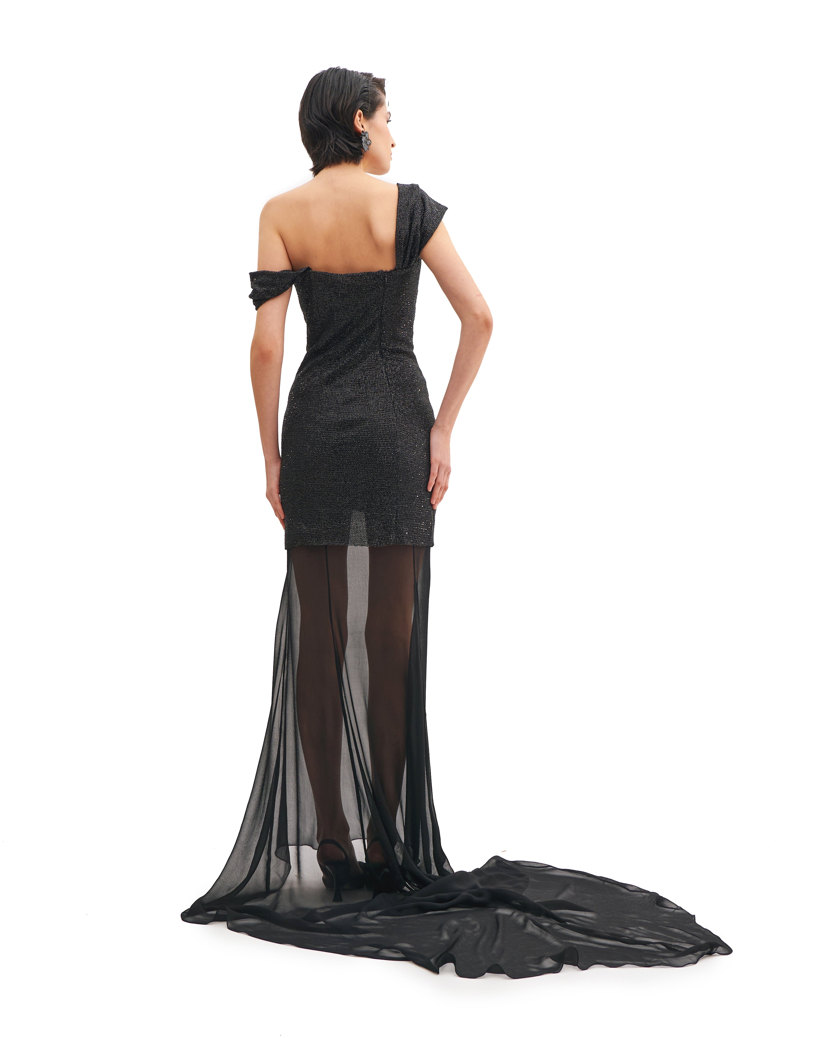 STARDUST DRAPED MINI DRESS