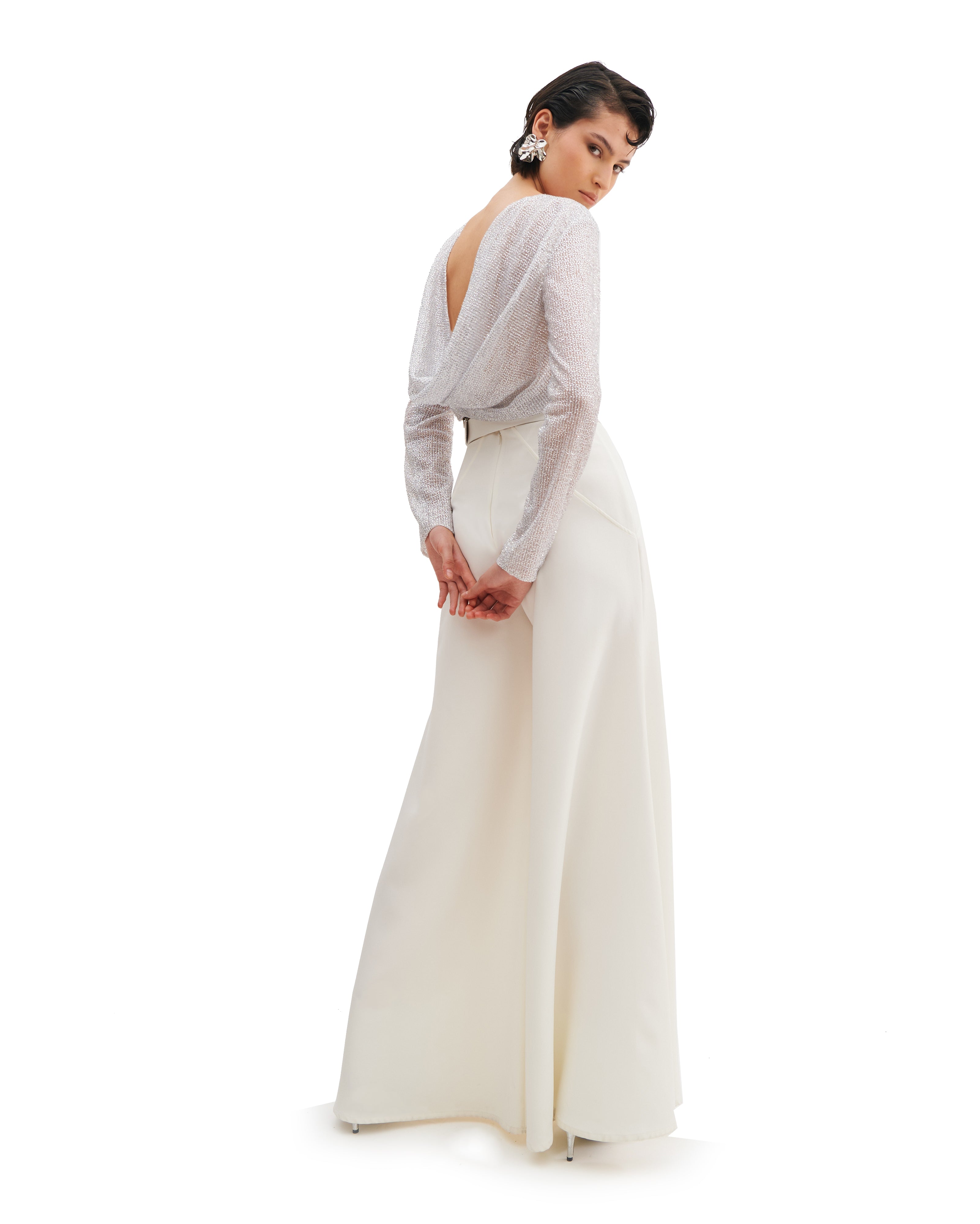 CRYSTAL BACK COWL DETAIL TOP