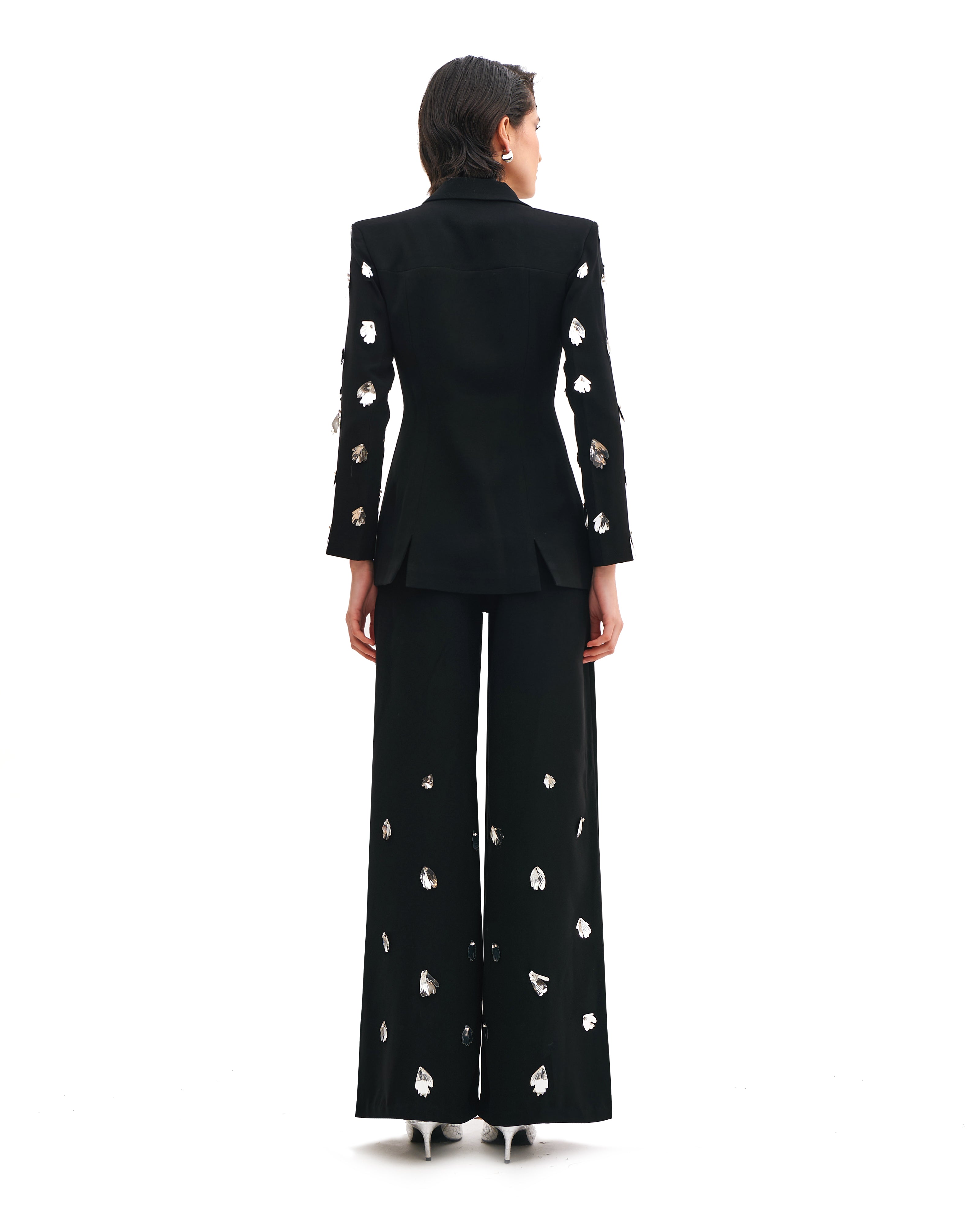 WIDE FIT TROUSERS WITH SILVER IVY