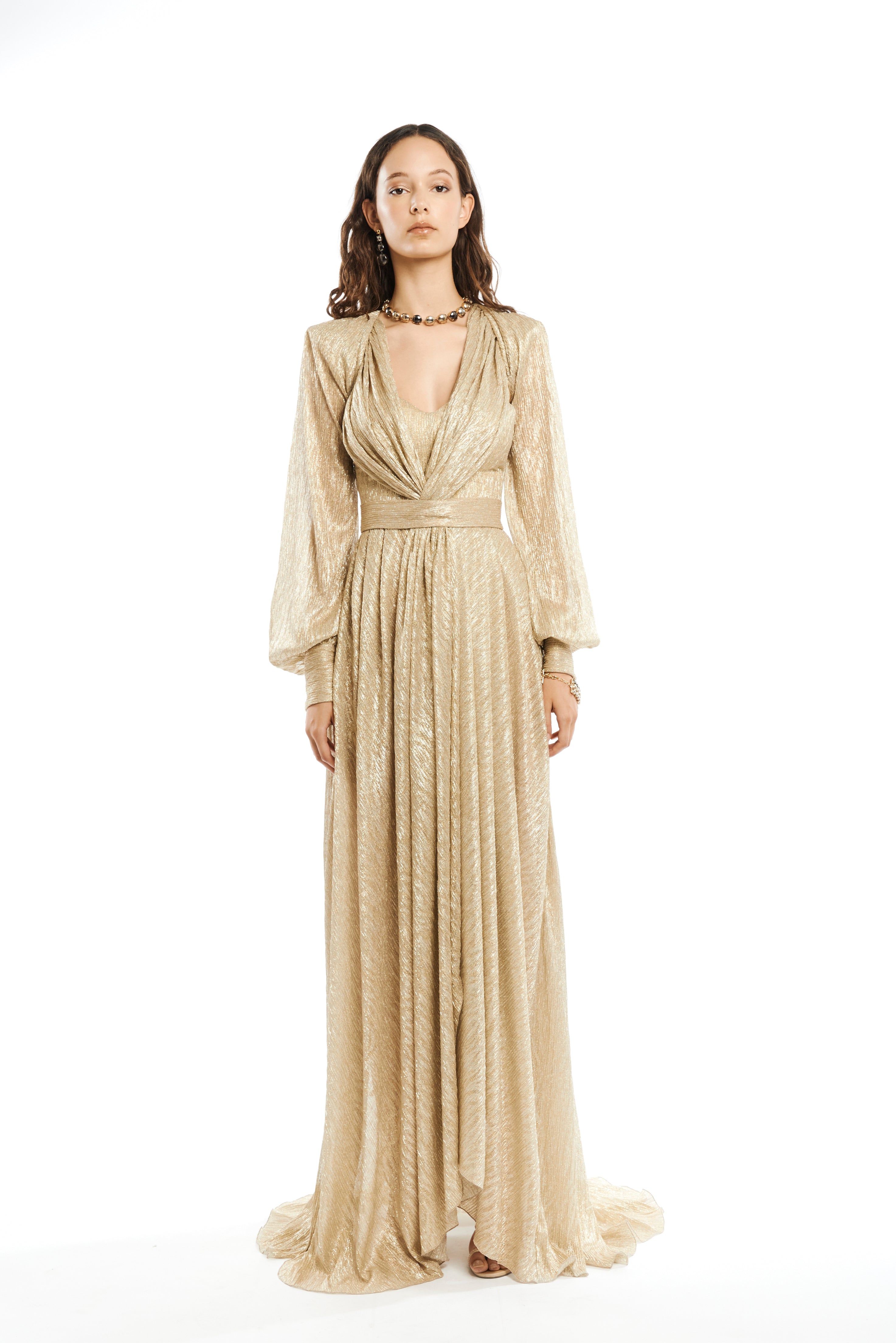 DRAPED DYNASTY MAXI DRESS