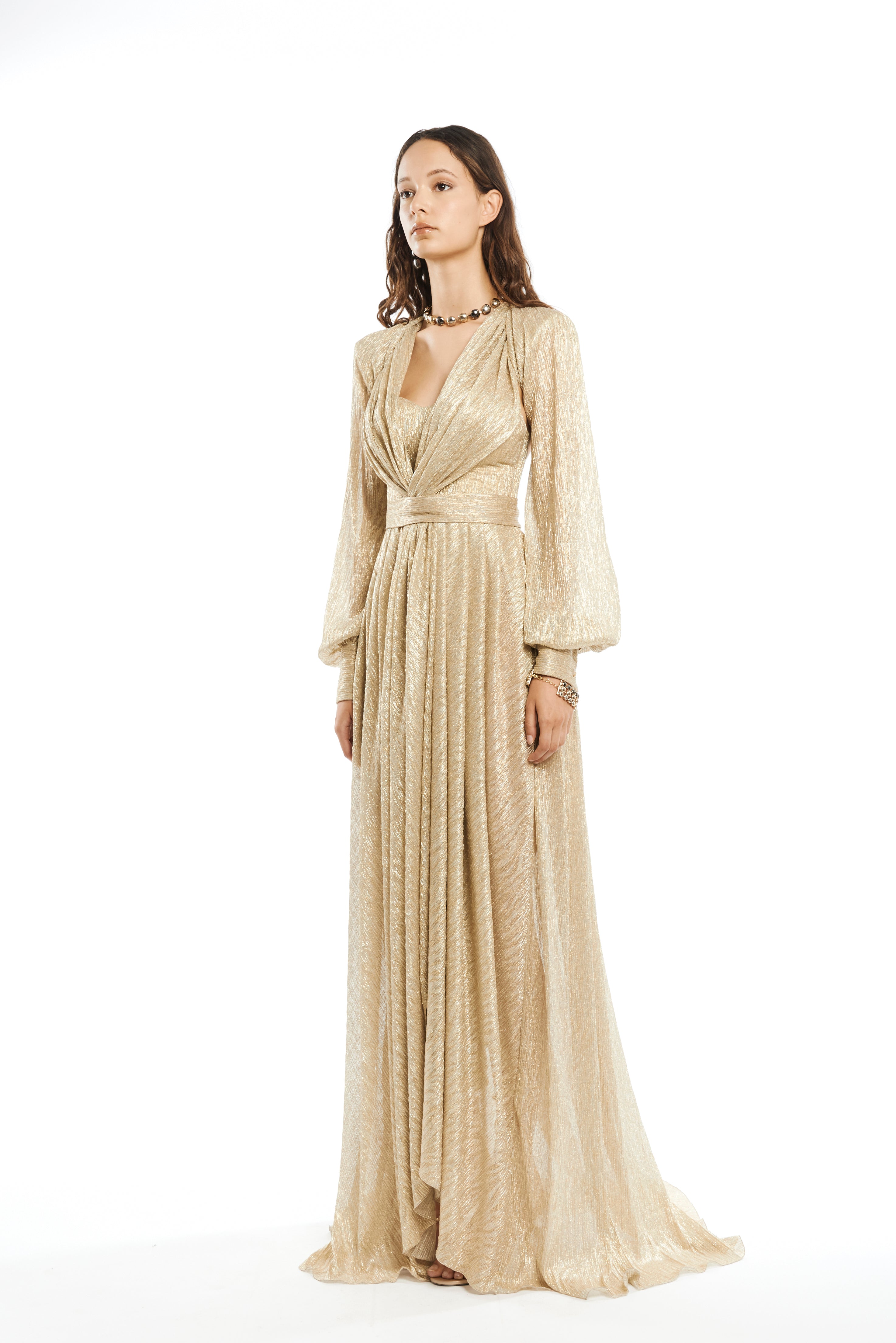 DRAPED DYNASTY MAXI DRESS