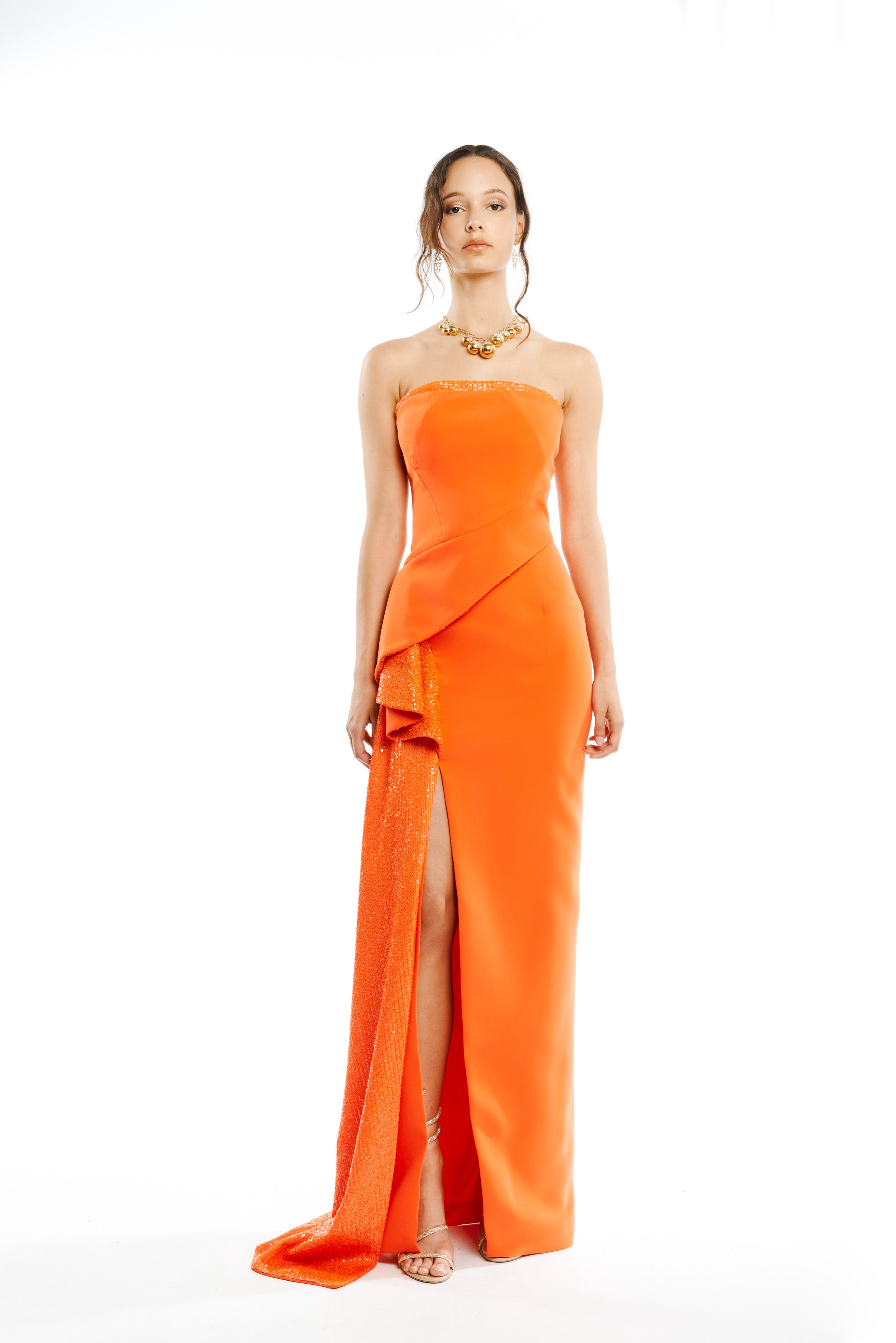 #color_tangerine orange - orange sequins
