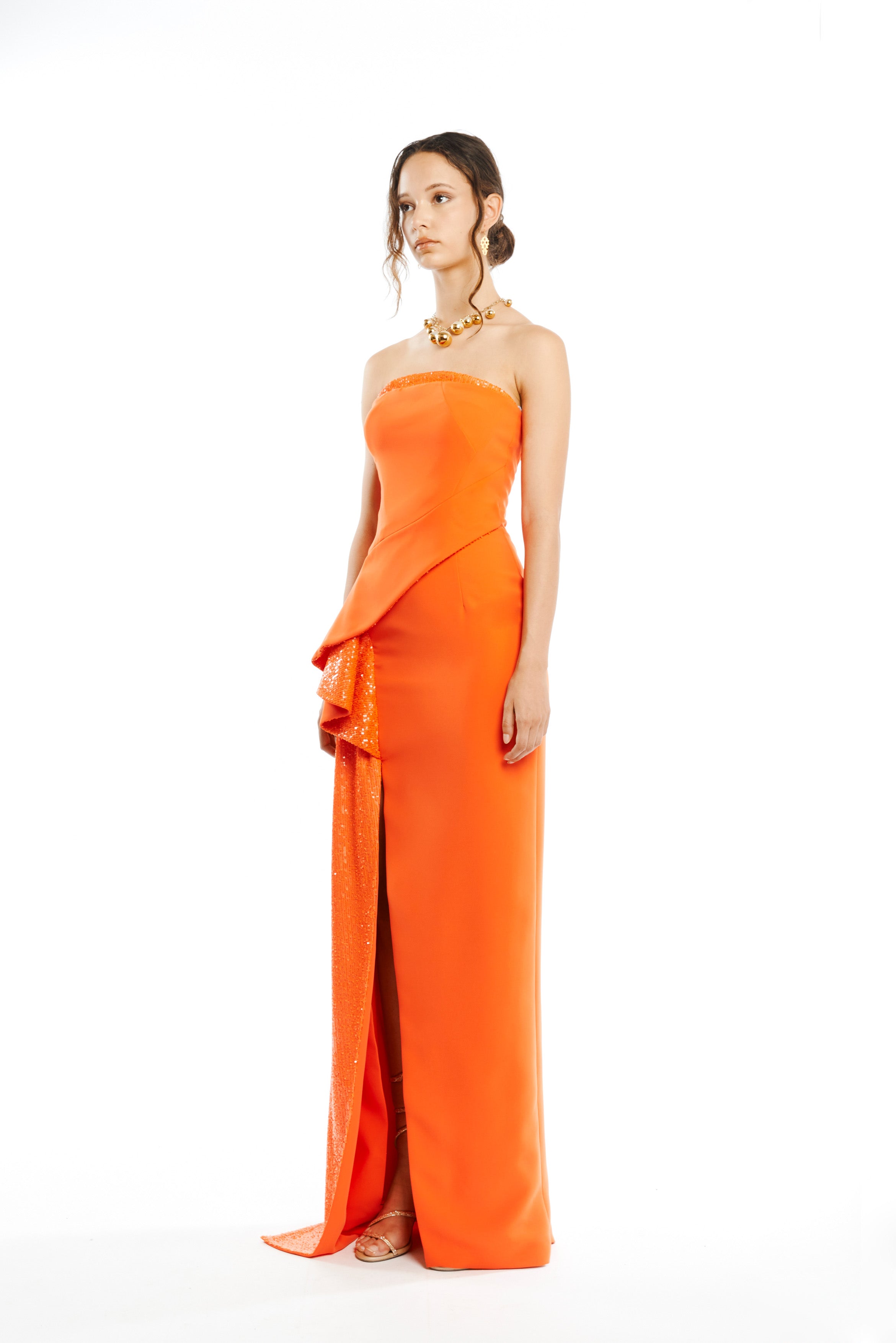 #color_tangerine orange - orange sequins