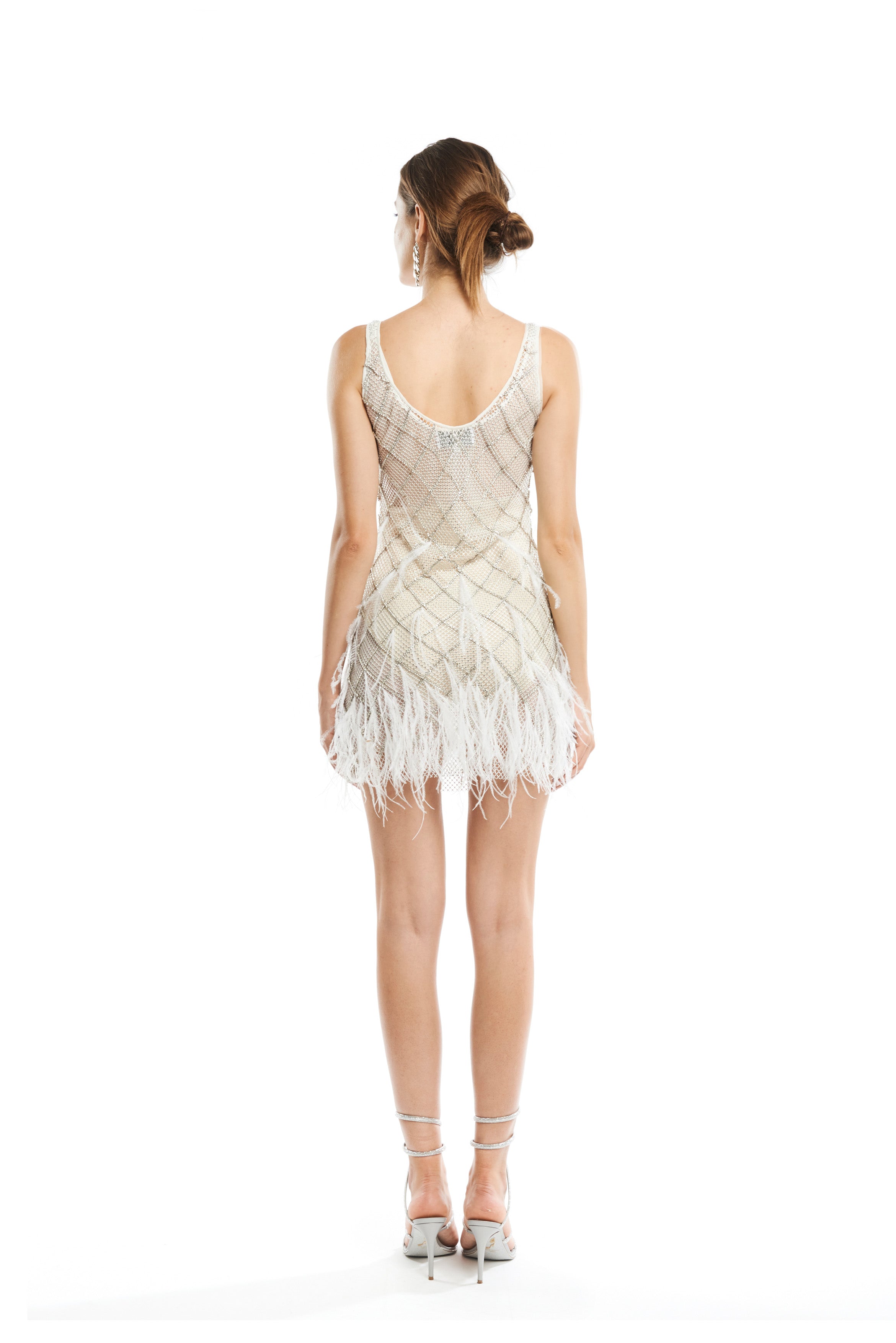 #color_white crystal mesh - white feathers