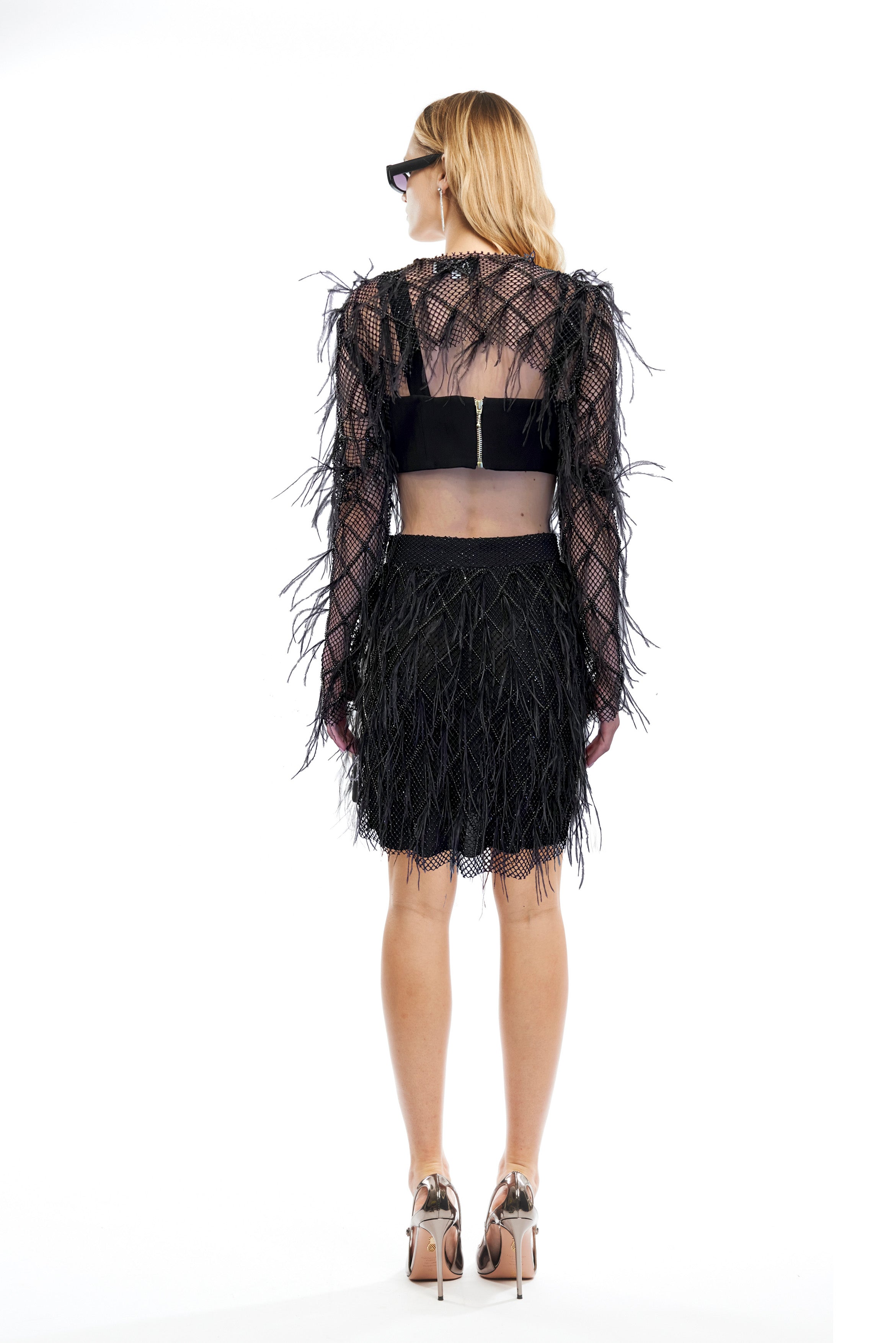 #color_black crystal mesh - feathers