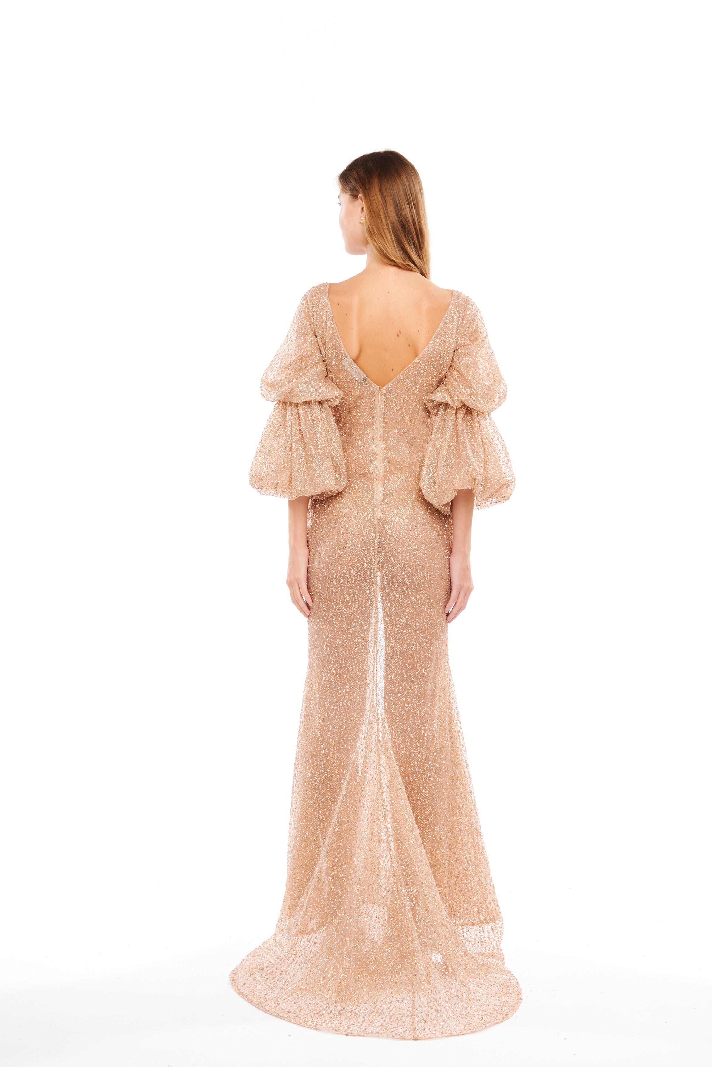 CRYSTAL SEE-THROUGH MERMAID MAXI DRESS