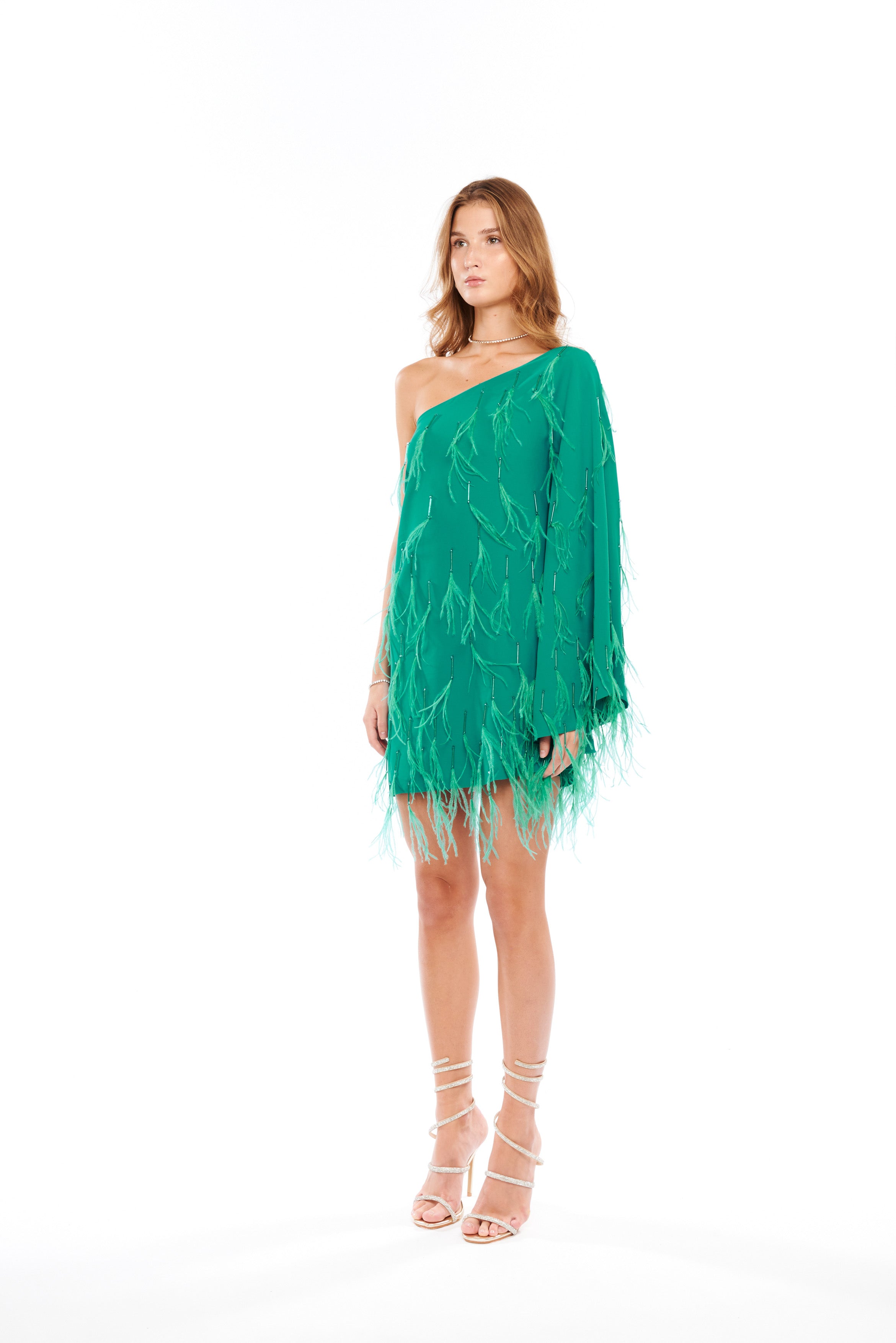 #color_teal green cady - teal green nalki and feathers