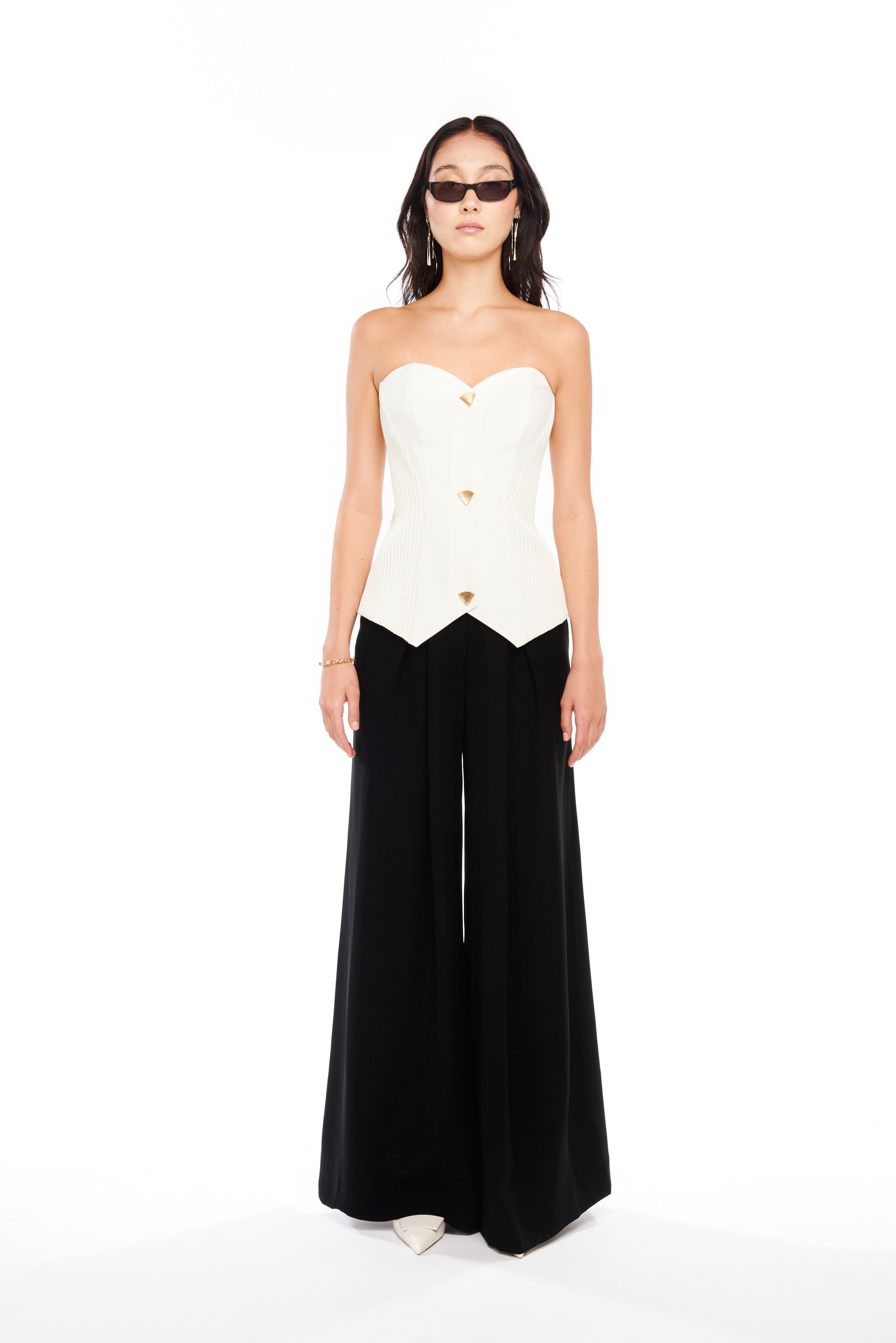 WIDE LEG HIGH WAIST MAXI TROUSERS