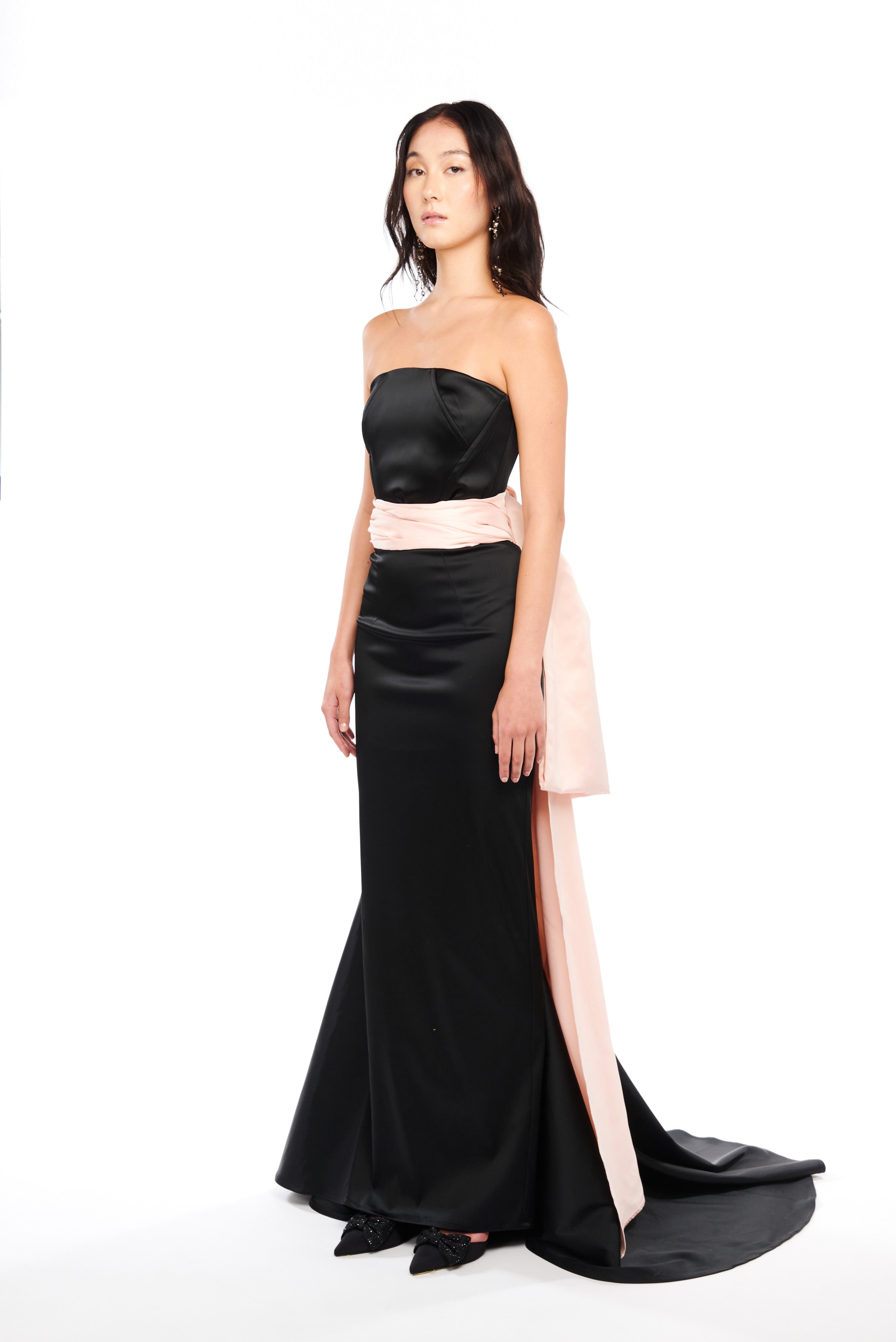 MULTI-CUTS BUSTIER DRESS