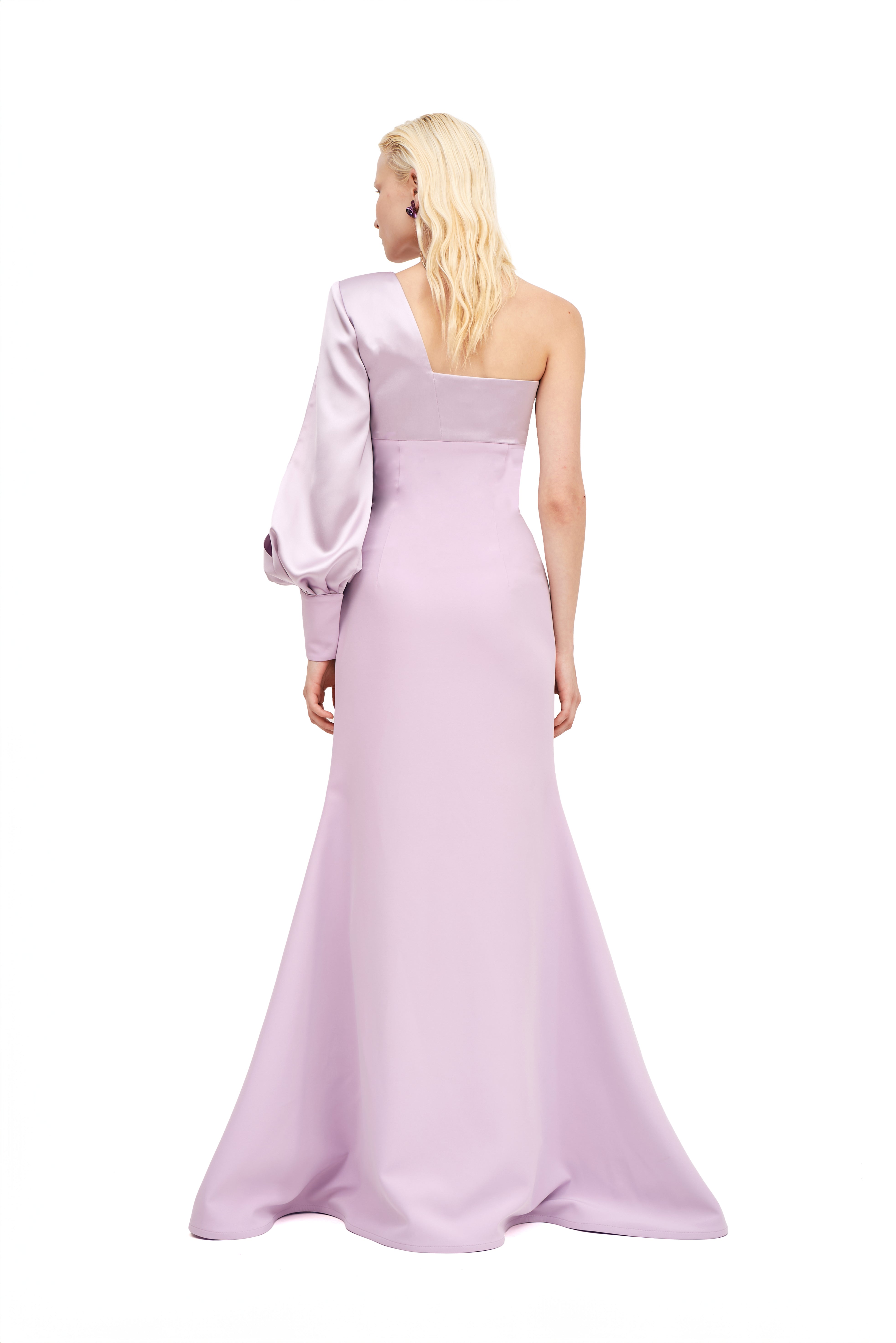 MONOSHOULDER TWIST DRESS WITH SLIT