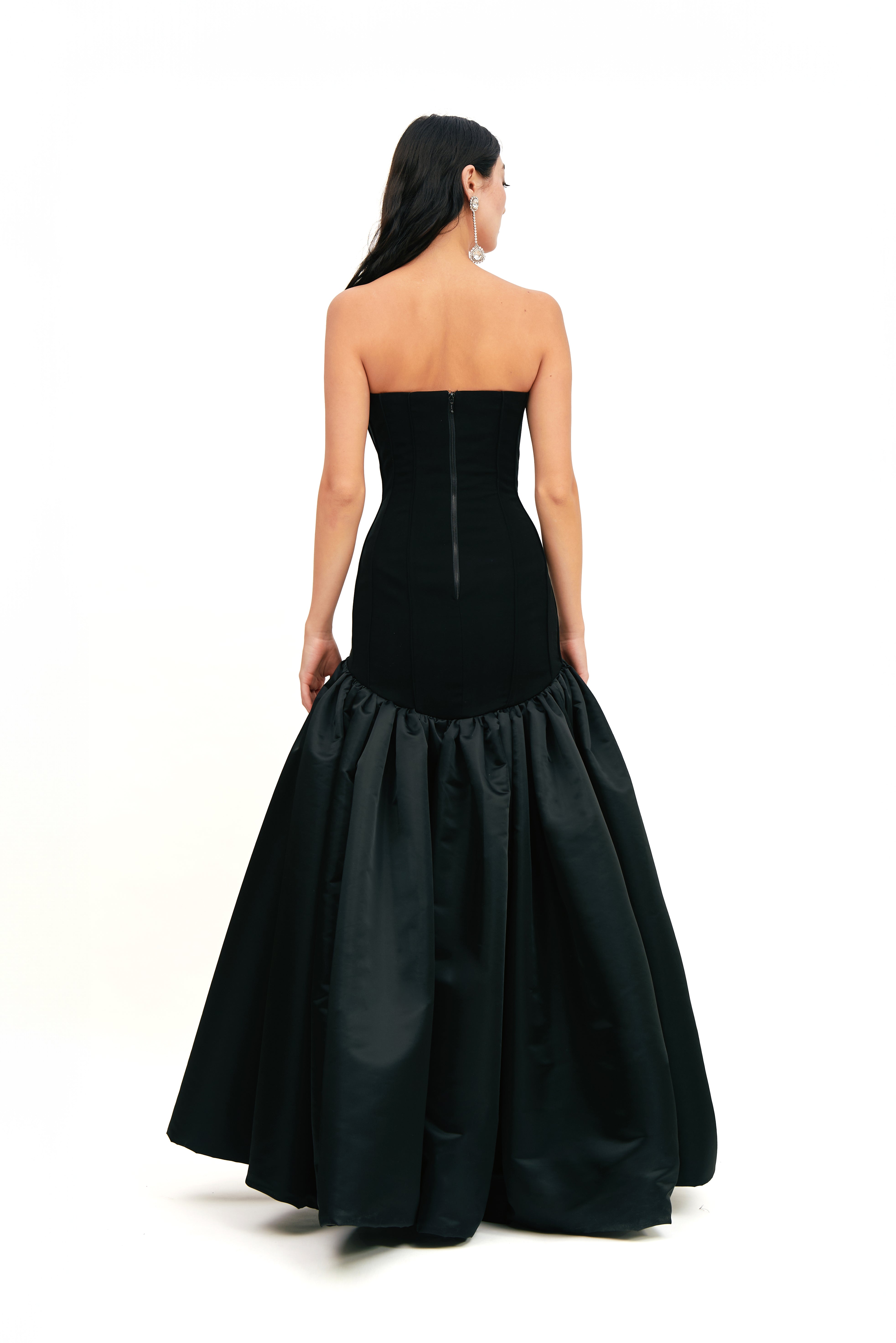 CORSETED BLACK SWAN GOWN