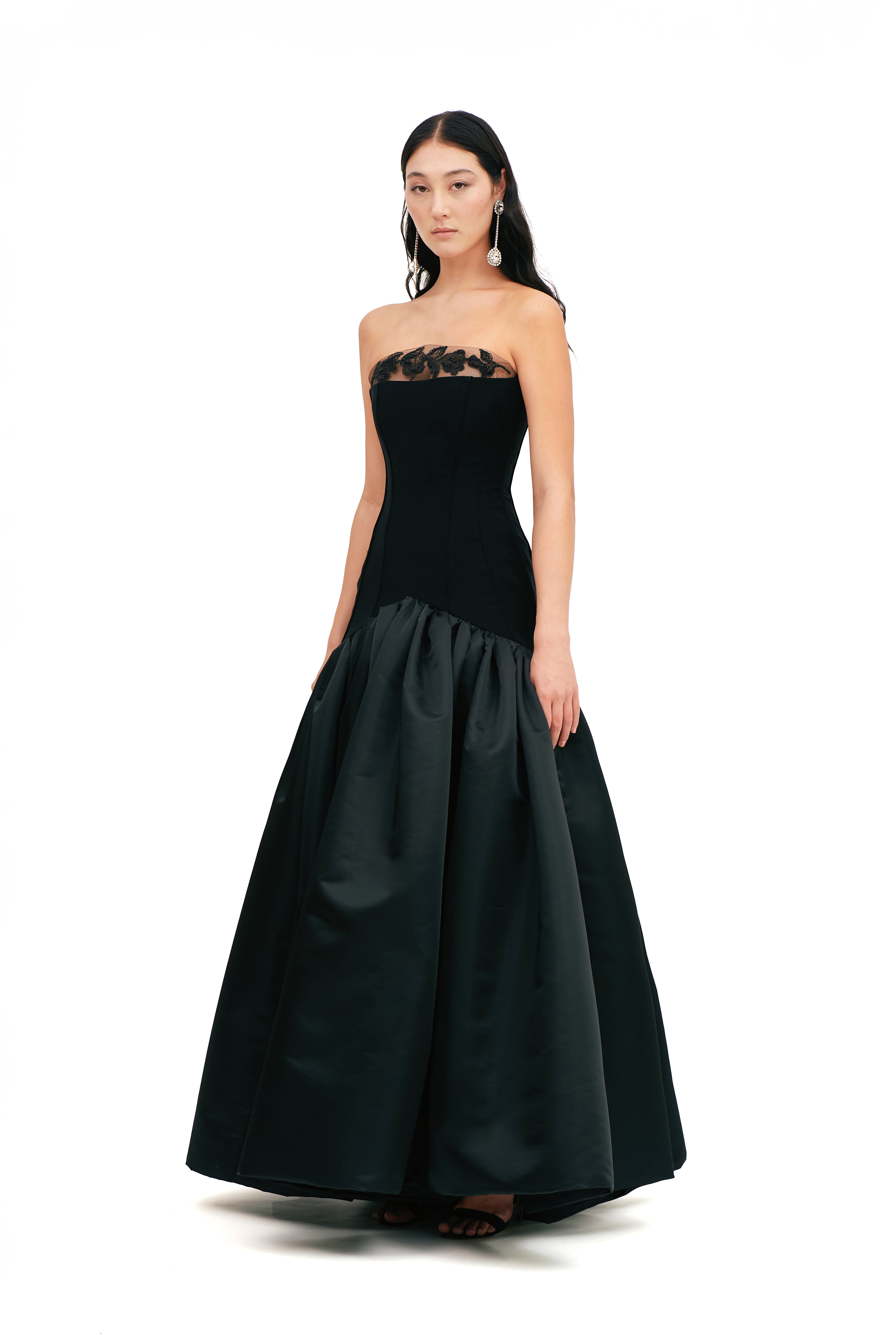 CORSETED BLACK SWAN GOWN