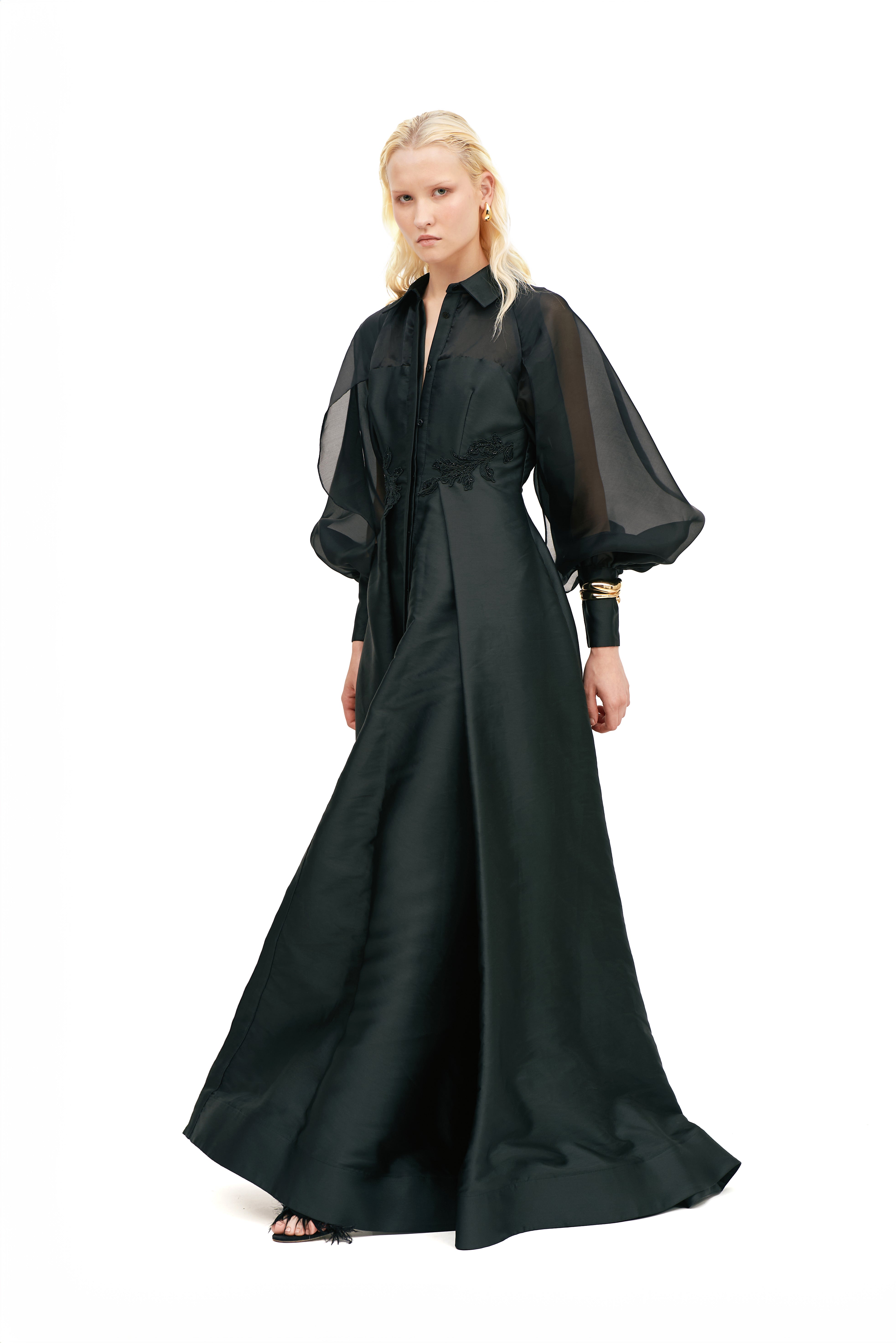 CHEMISIER WITH PUFFY SLEEVES