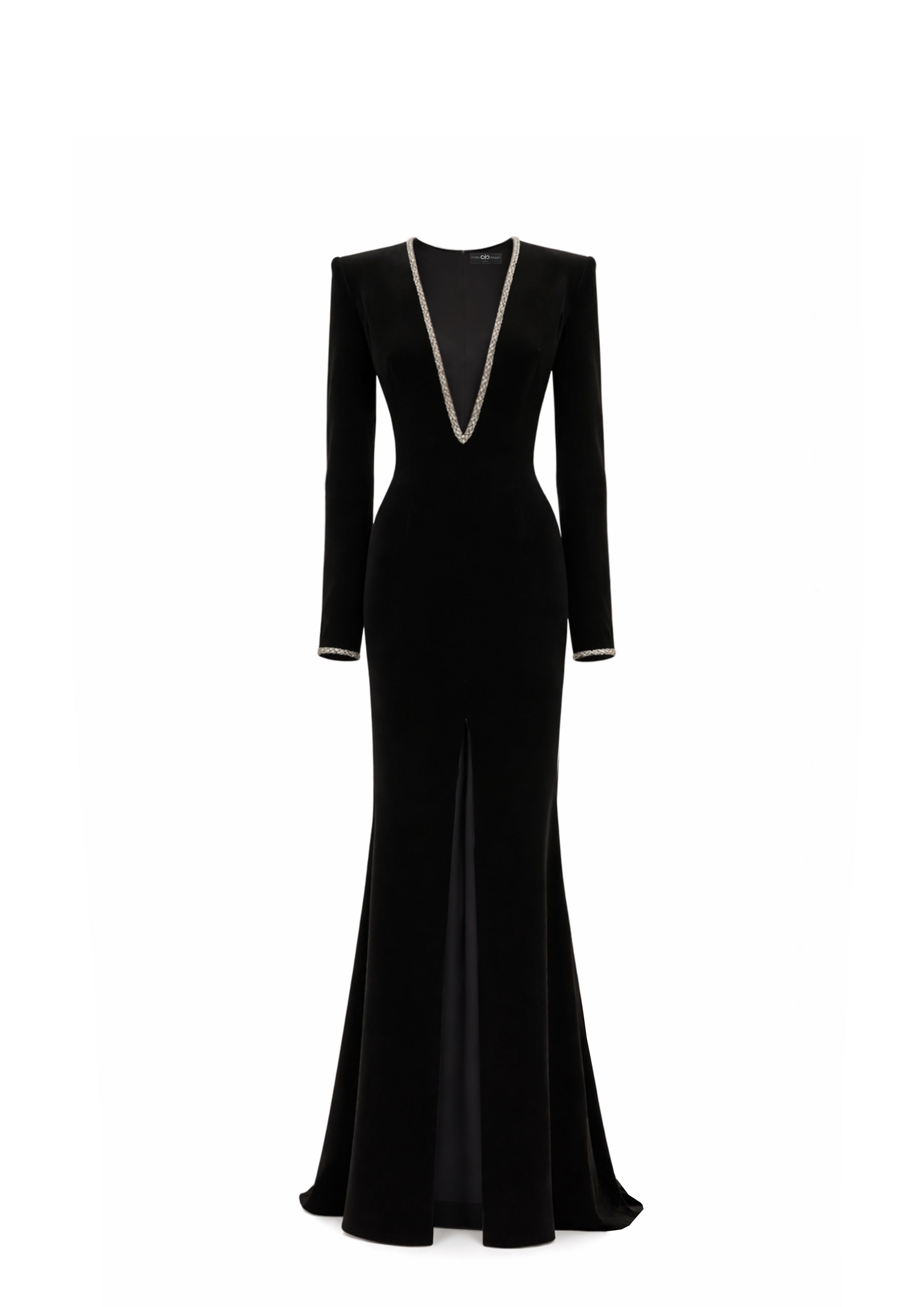 SUITED SILHOUETTE MAXI DRESS WITH LONG SLEEVES