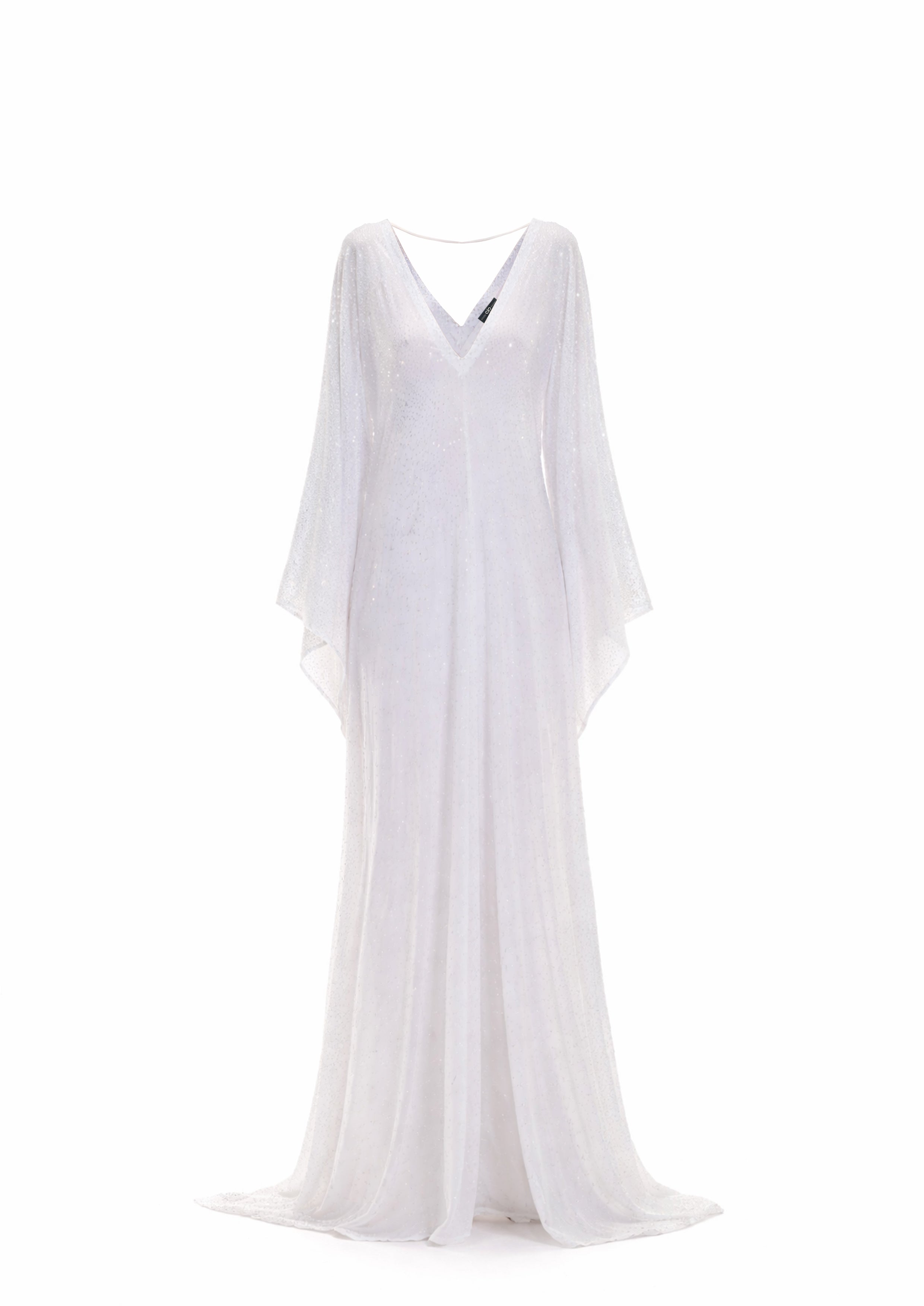 WHITE EMBELLISHED KAFTAN STYLE GOWN