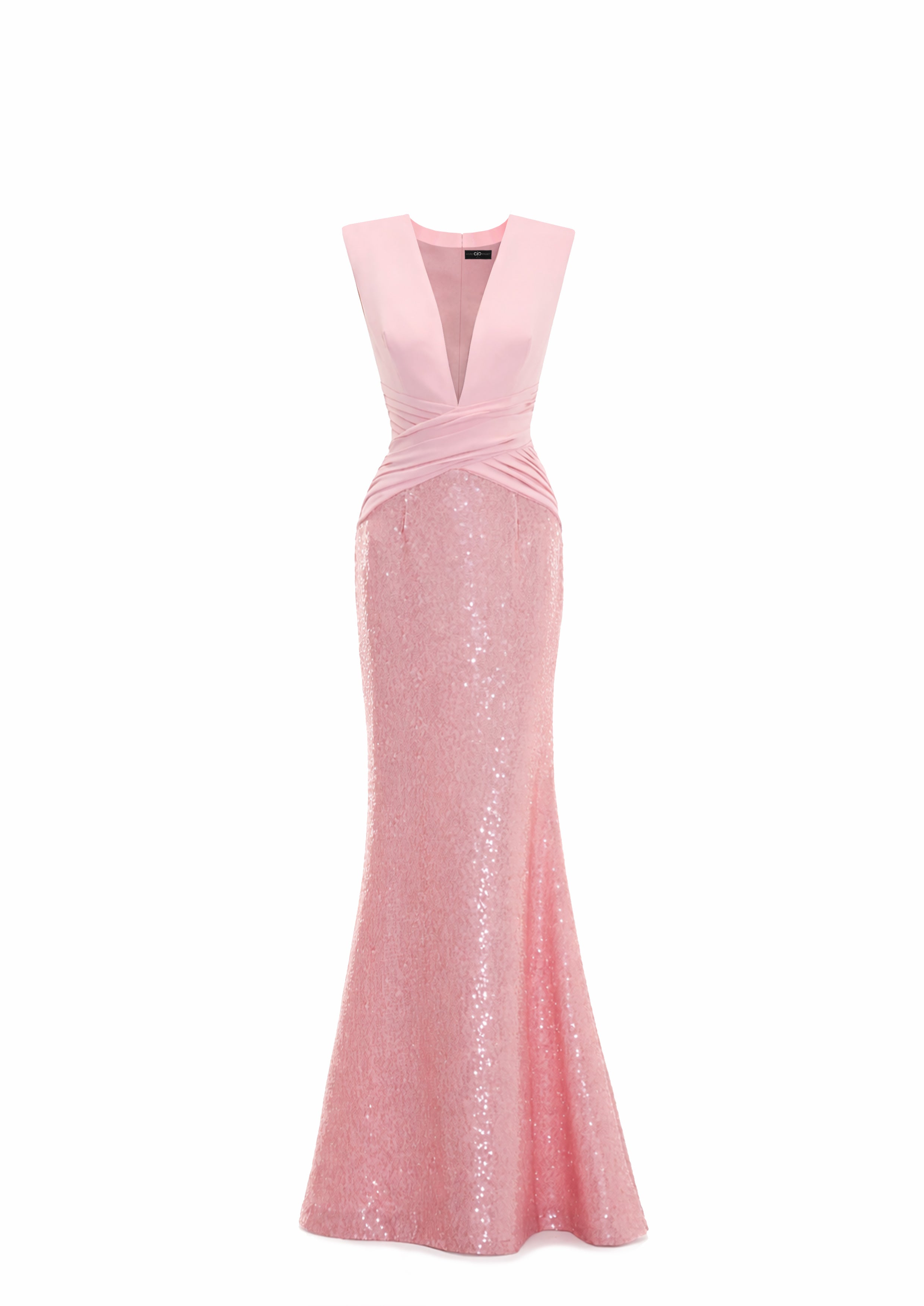 ROSE CRISS CROSS COLUMN GOWN