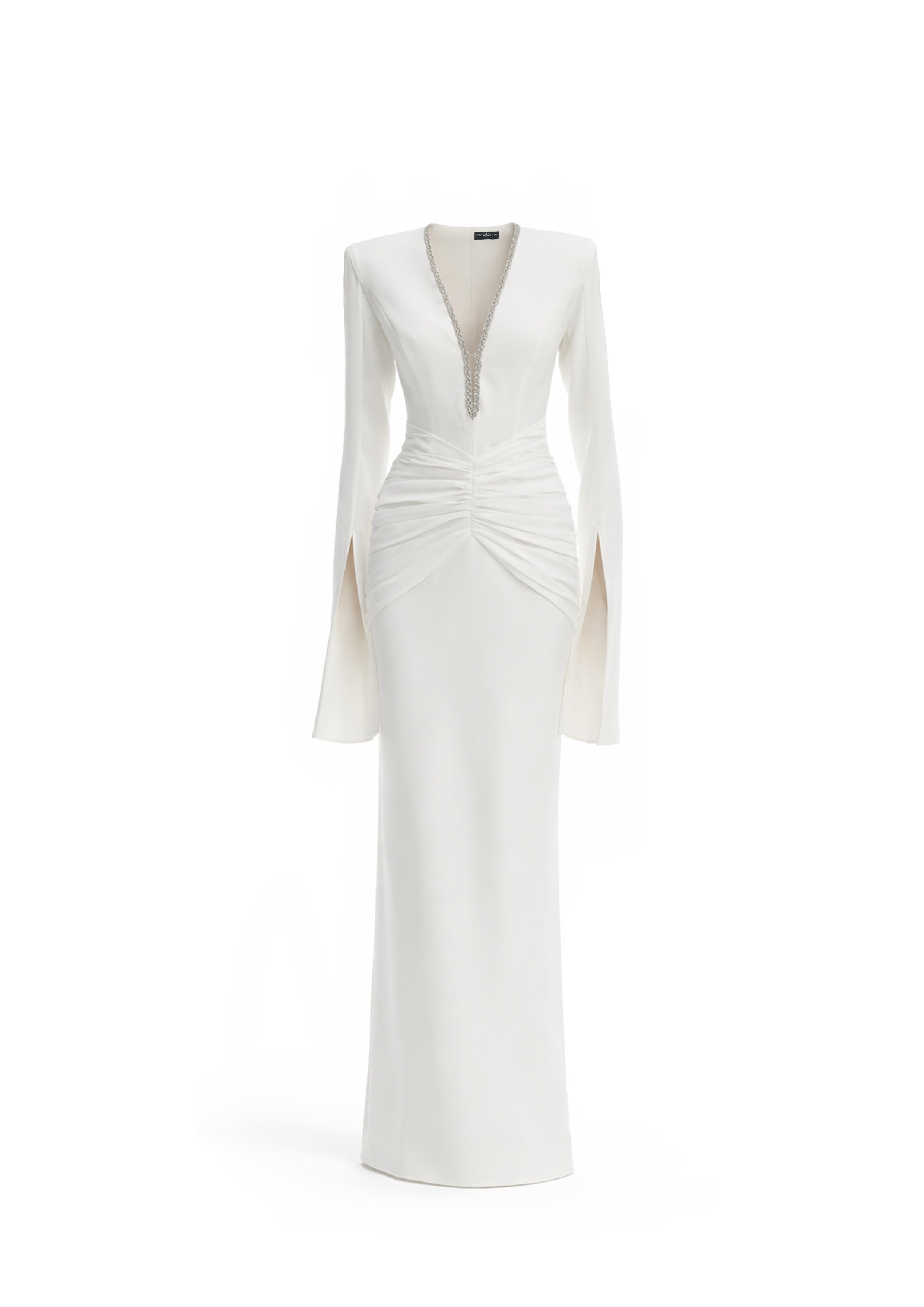 SCULPTED PLUNGE MIDI DRESS