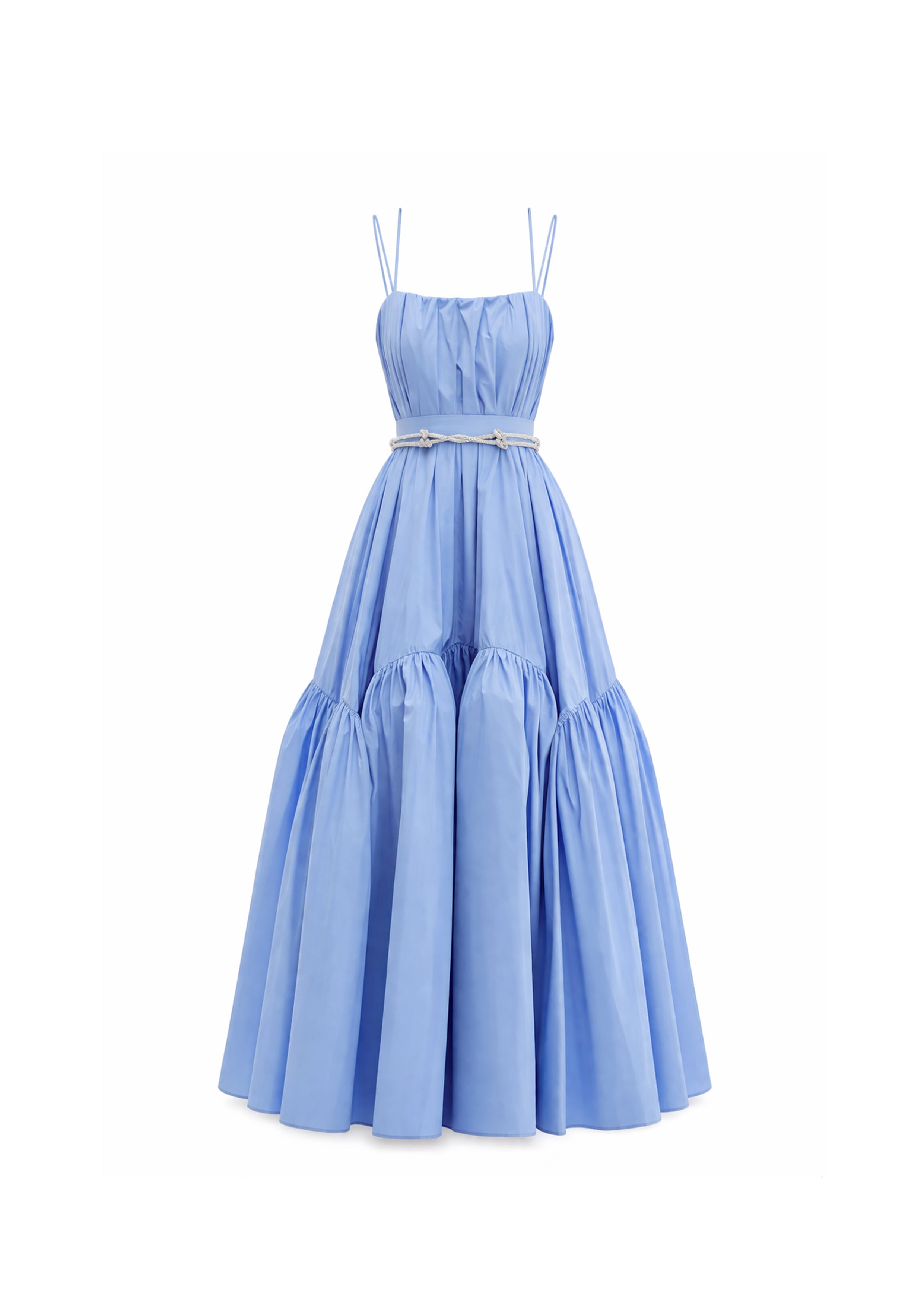 STRAPLESS VOLUME MIDI DRESS WITH BUSTIER