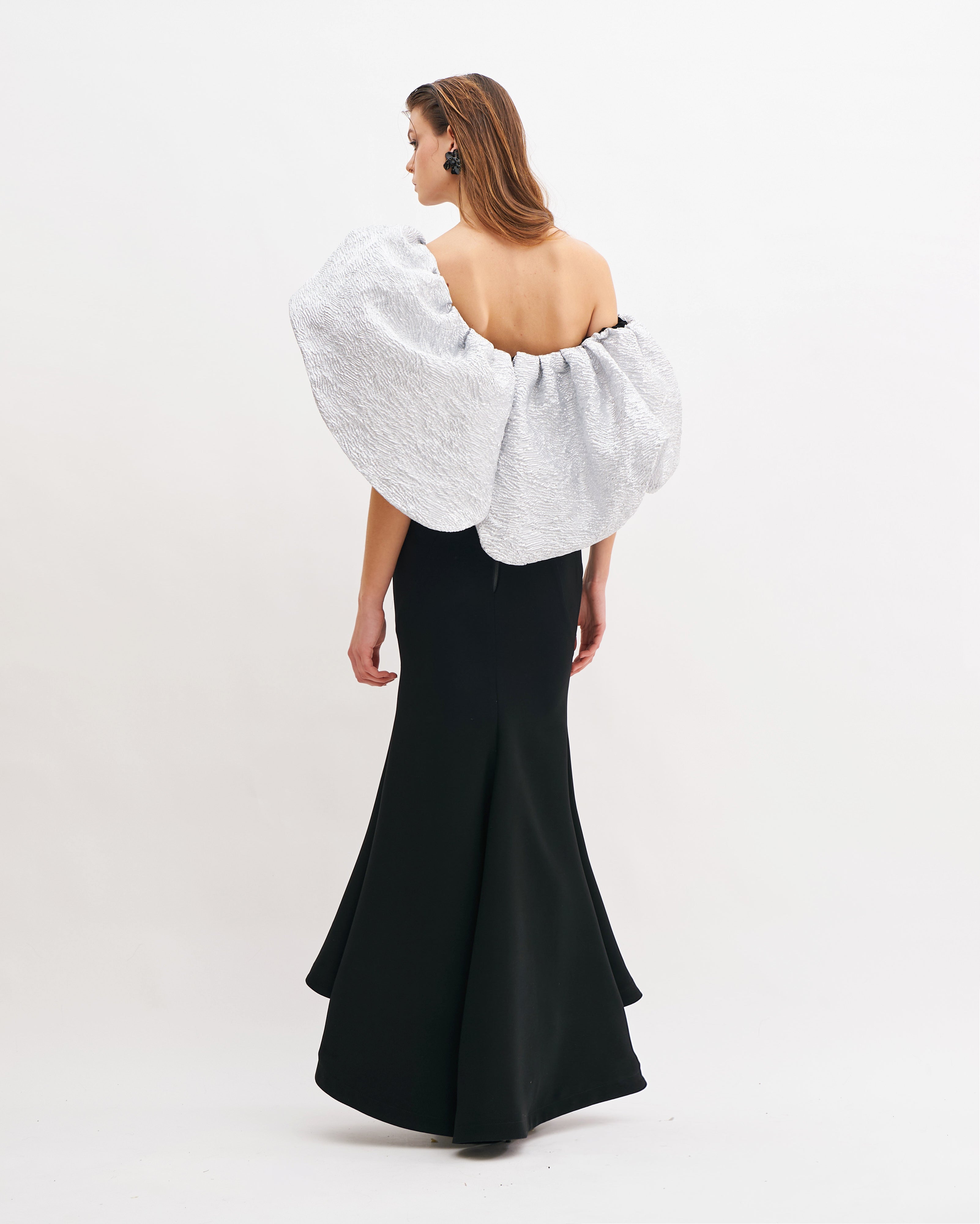 TULIP MAXI DRESS WITH JACQUARD PETALS