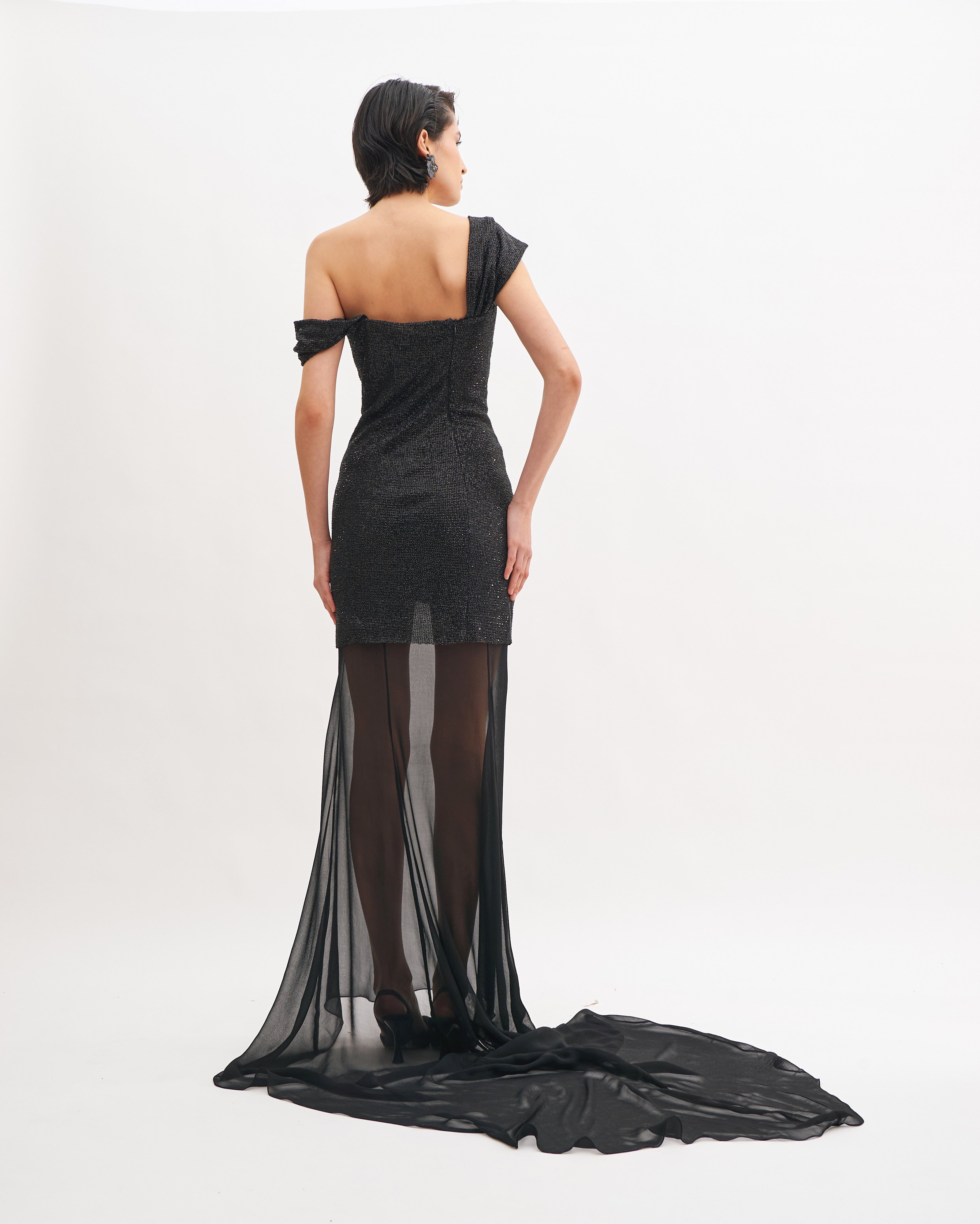 STARDUST DRAPED LONG DRESS