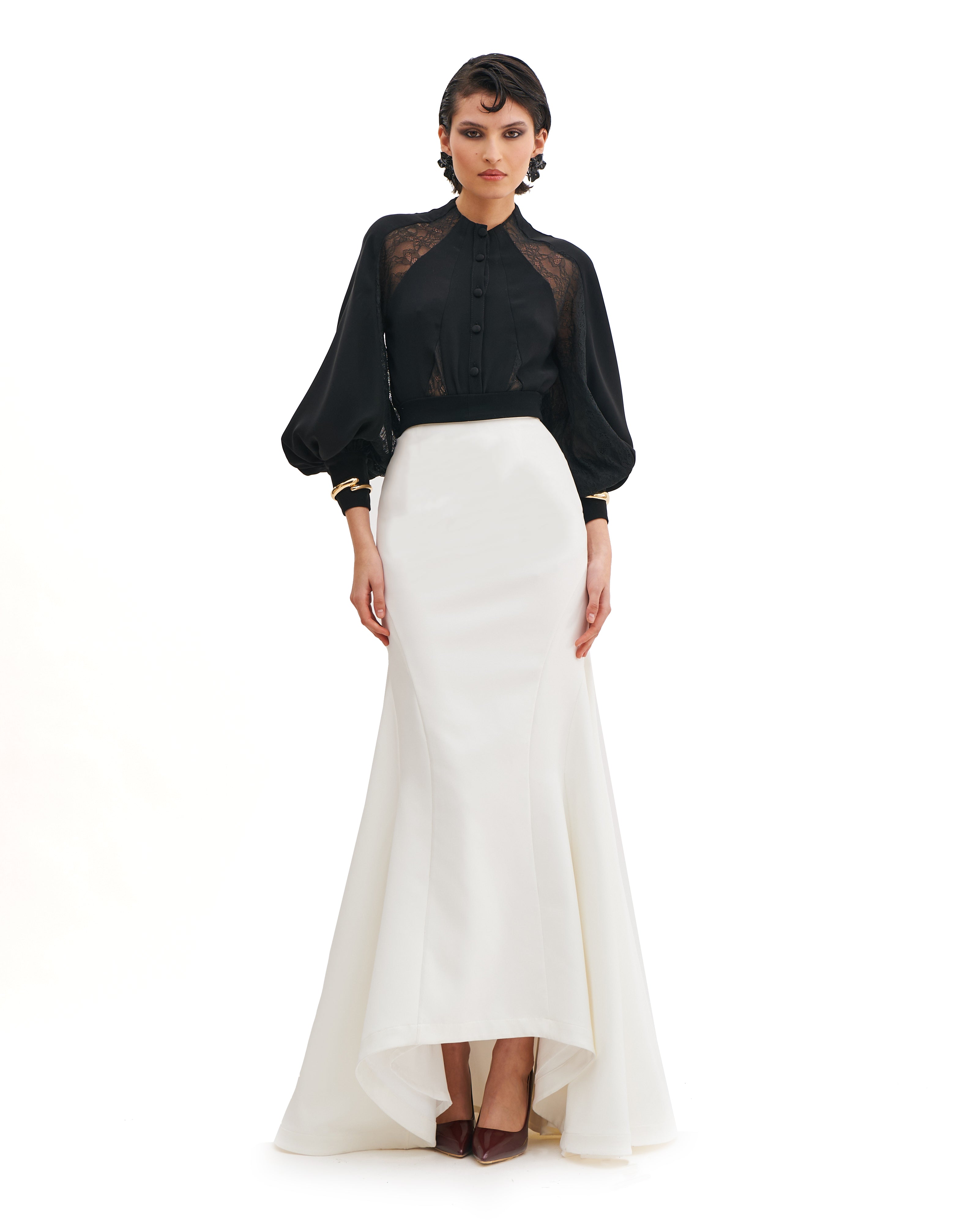 SCULPTED FLARED SKIRT