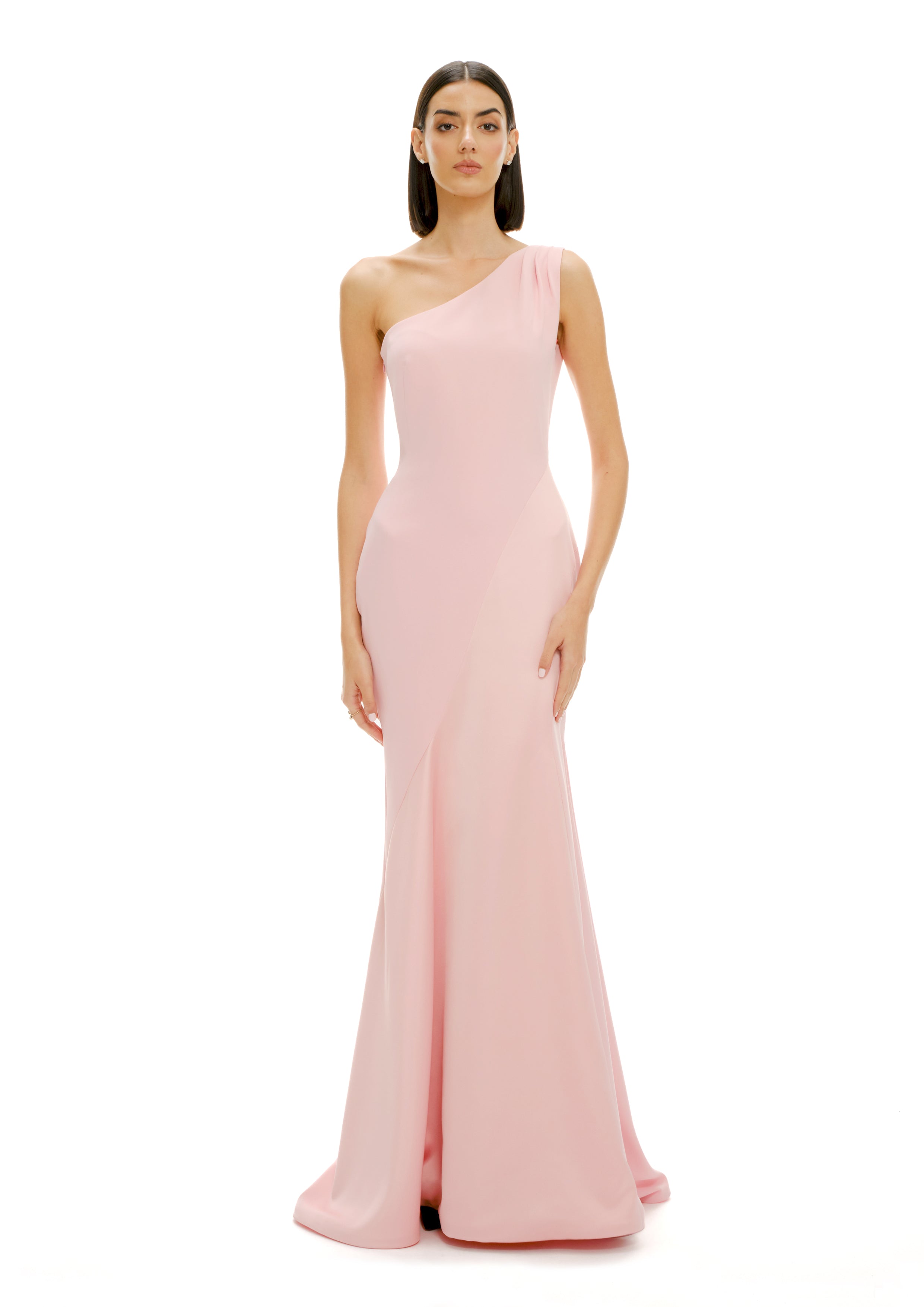 BLUSH SHADOW ONE SHOULDER MAXI DRESS
