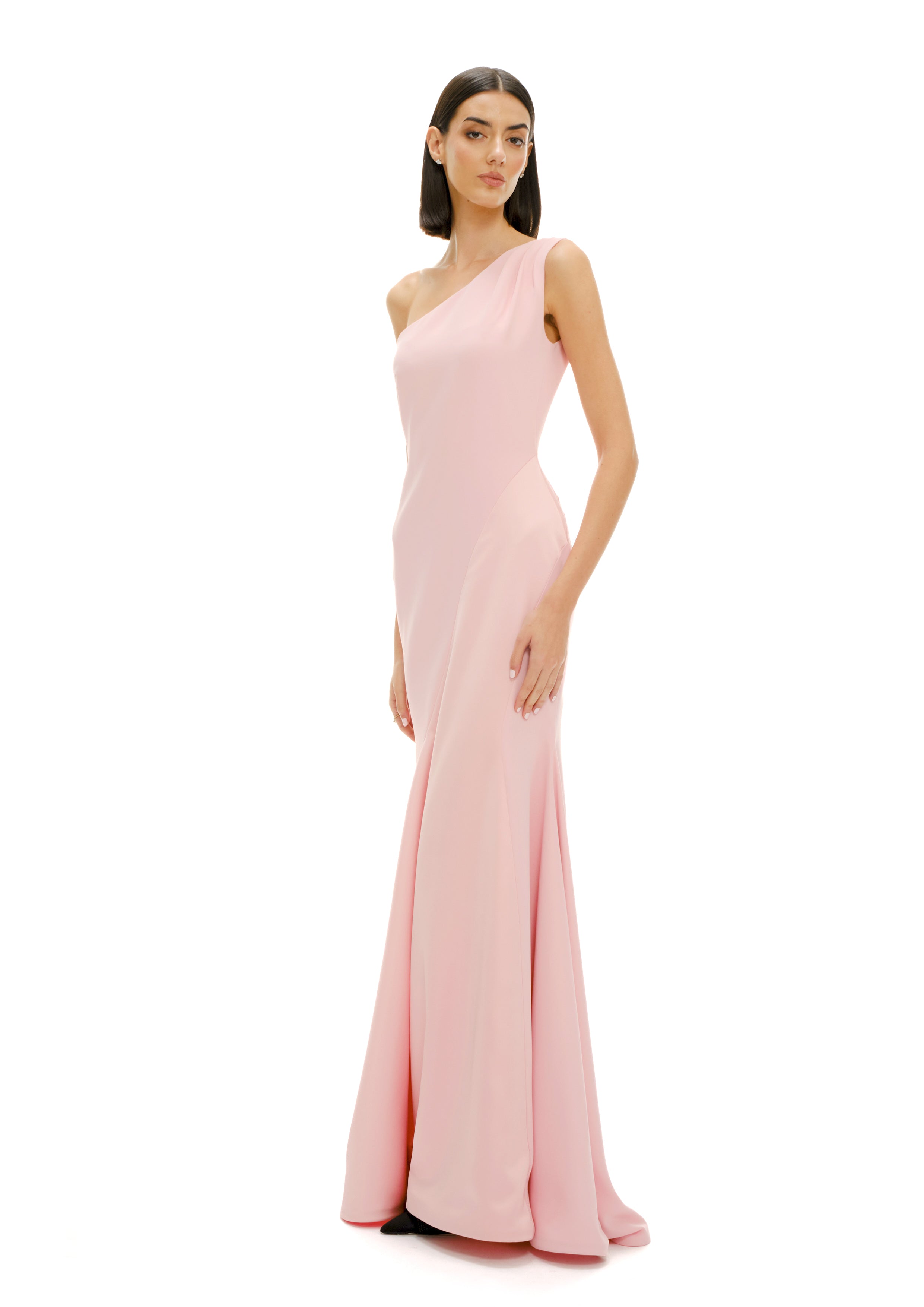 BLUSH SHADOW ONE SHOULDER MAXI DRESS
