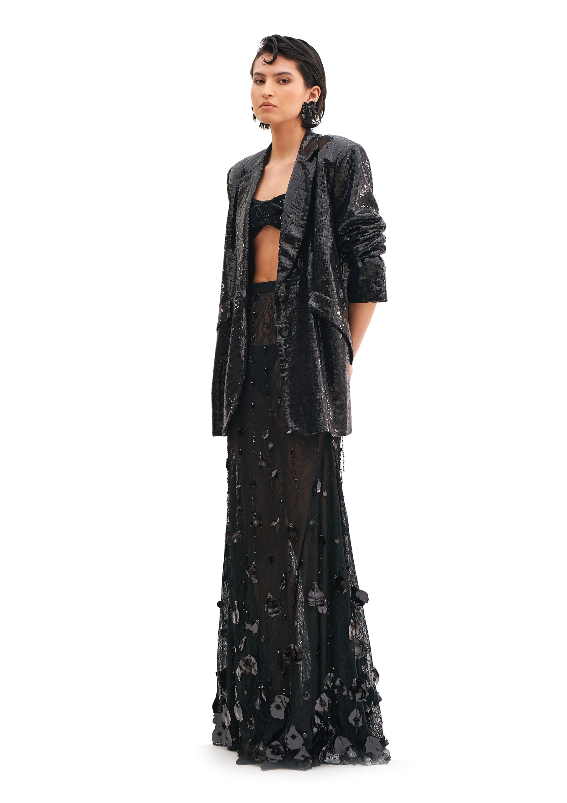 CHANTILLY EMBROIDERY MERMAID SKIRT