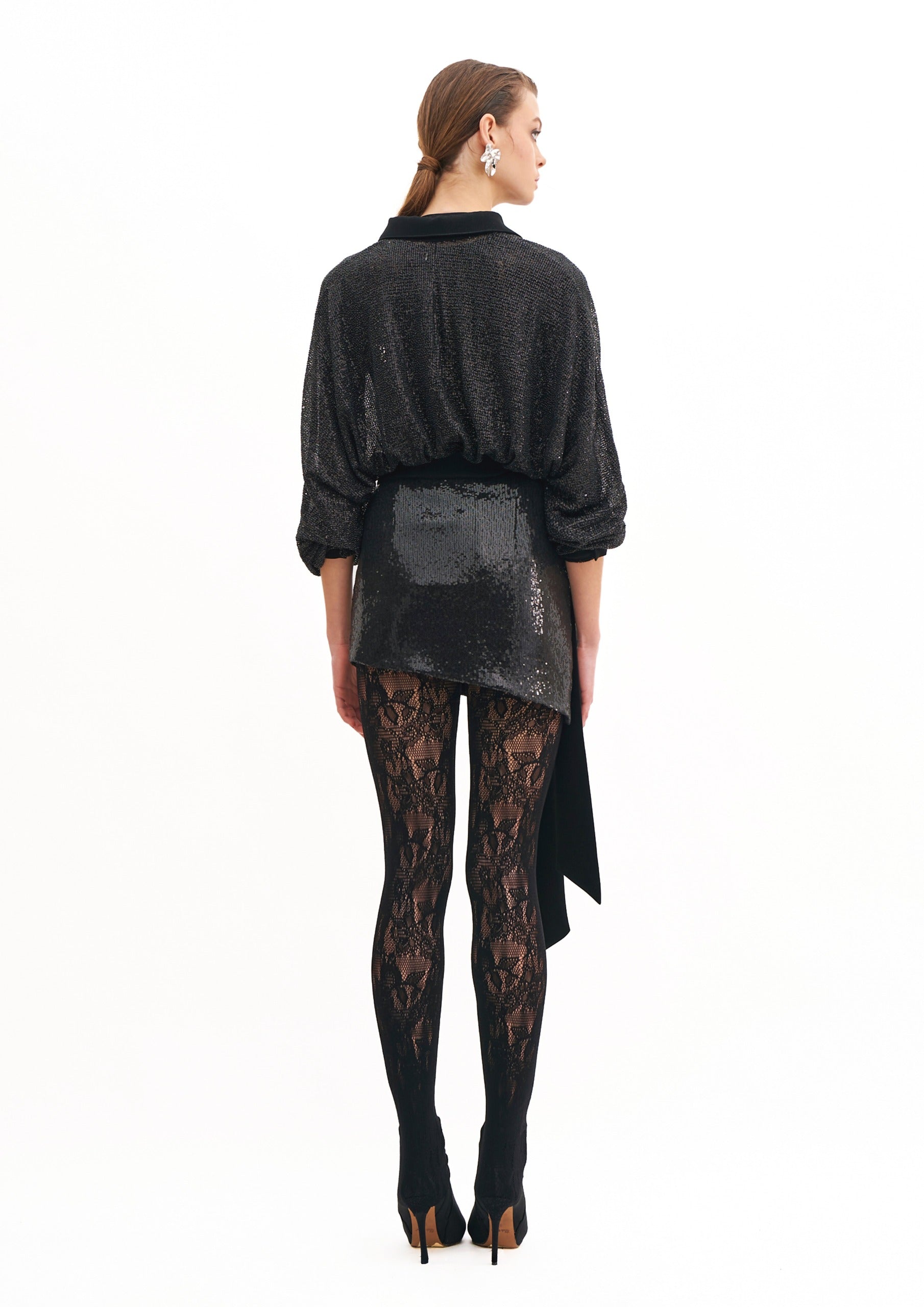 NOIR CRYSTAL LONG SLEEVES SHIRT