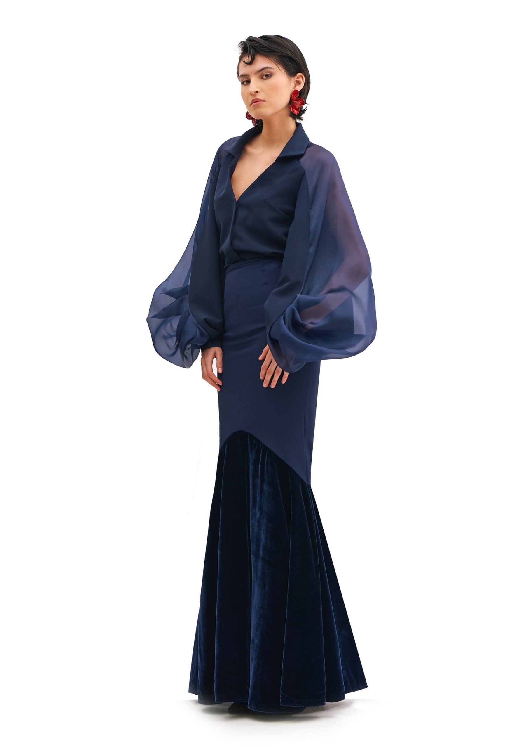 SILK ORGANZA JULIET SLEEVES SHIRT