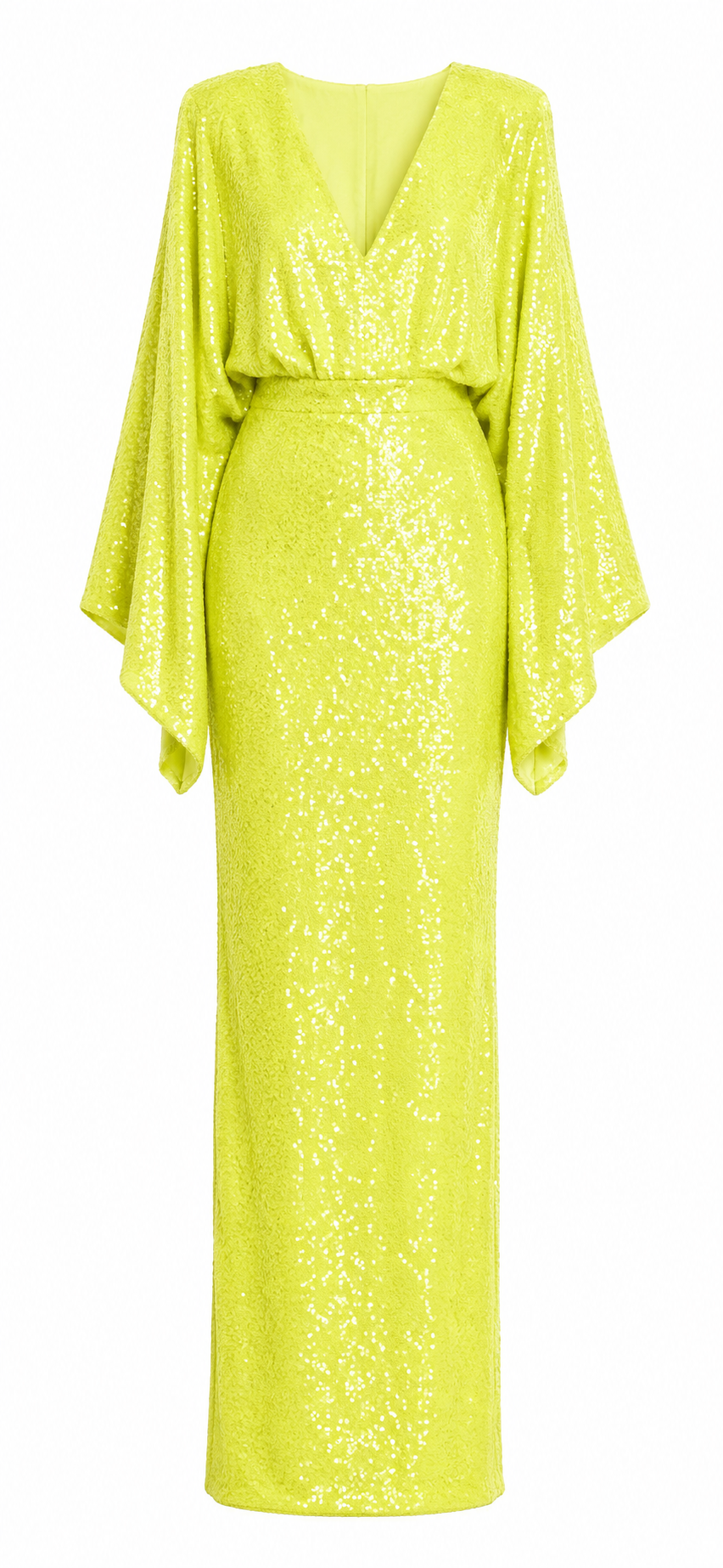 SEQUINS LONG DRESS WITH KIMONO ARMS