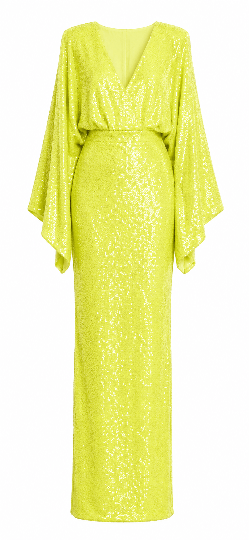 SEQUINS LONG DRESS WITH KIMONO ARMS