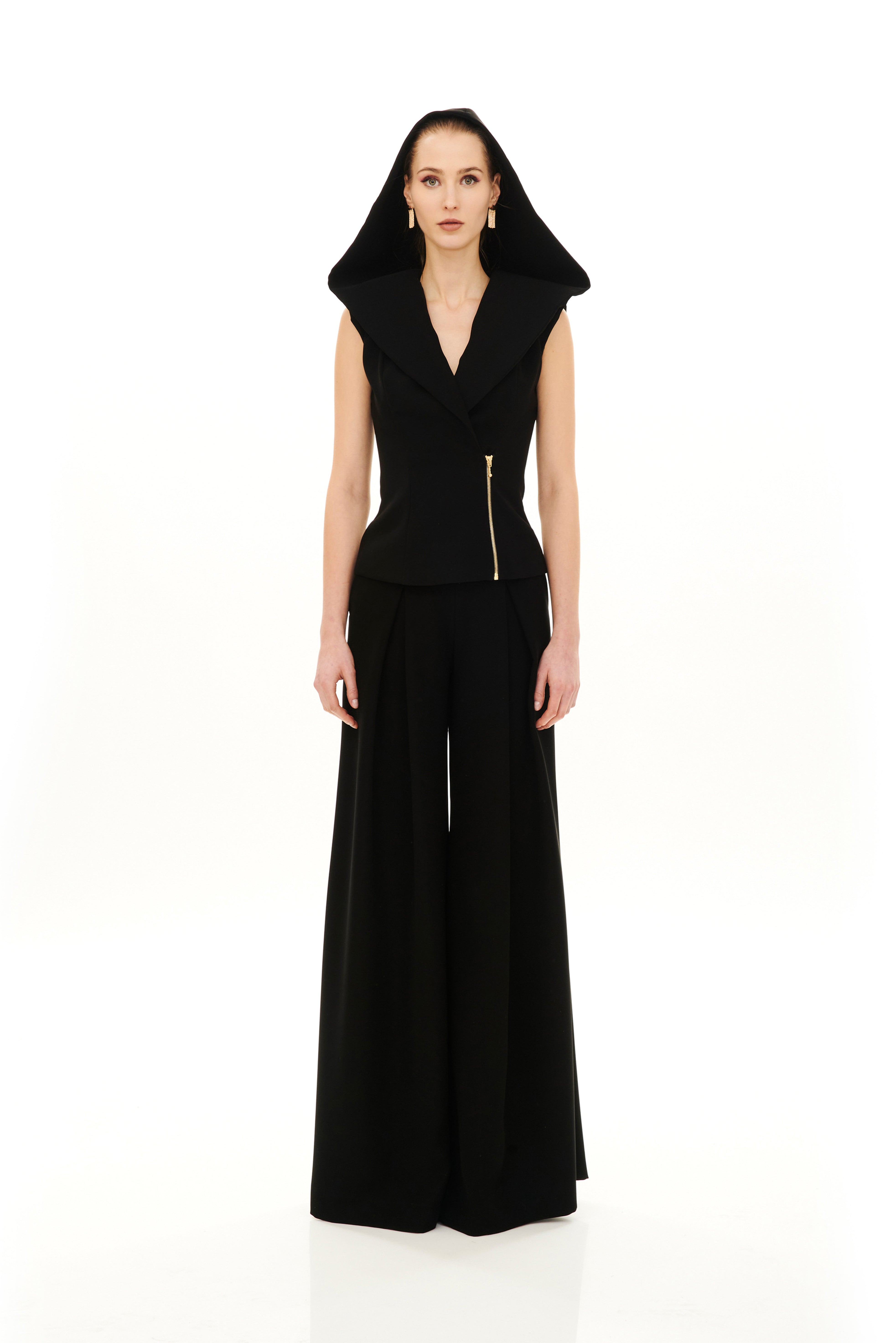 HIGH-WAIST MAXI TROUSERS WITH PINCES DETAIL