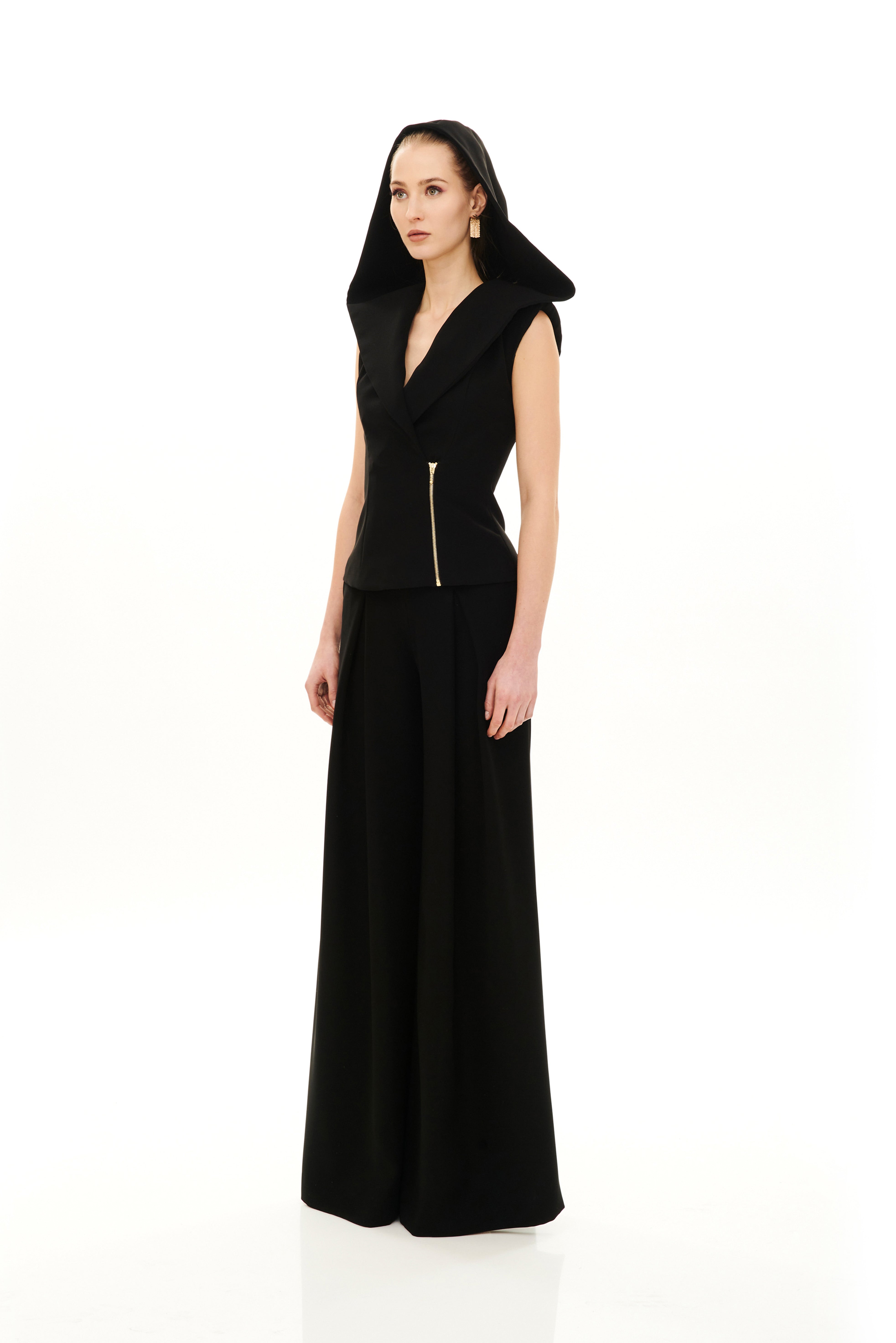 HIGH-WAIST MAXI TROUSERS WITH PINCES DETAIL