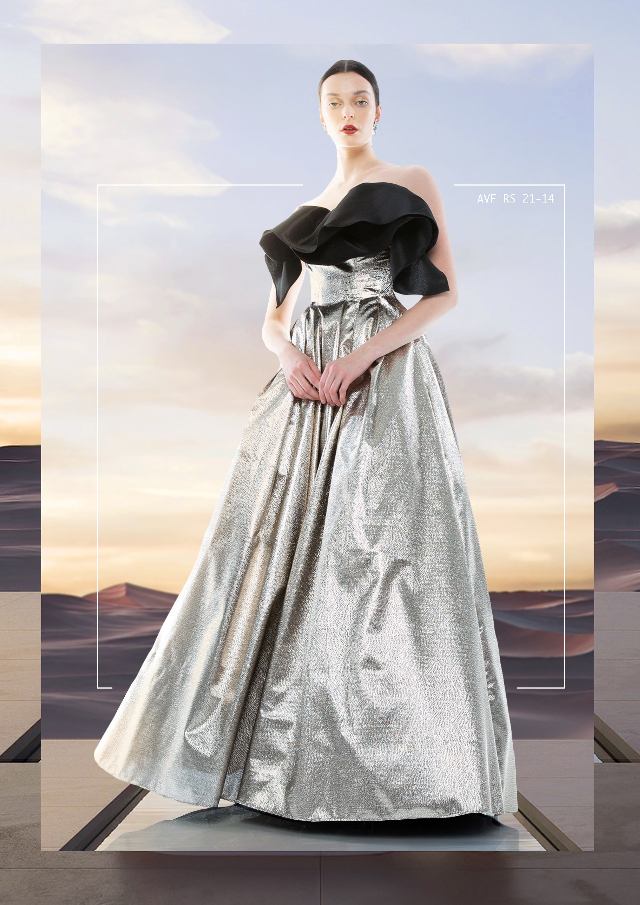 FOIL JACQUARD GOWN