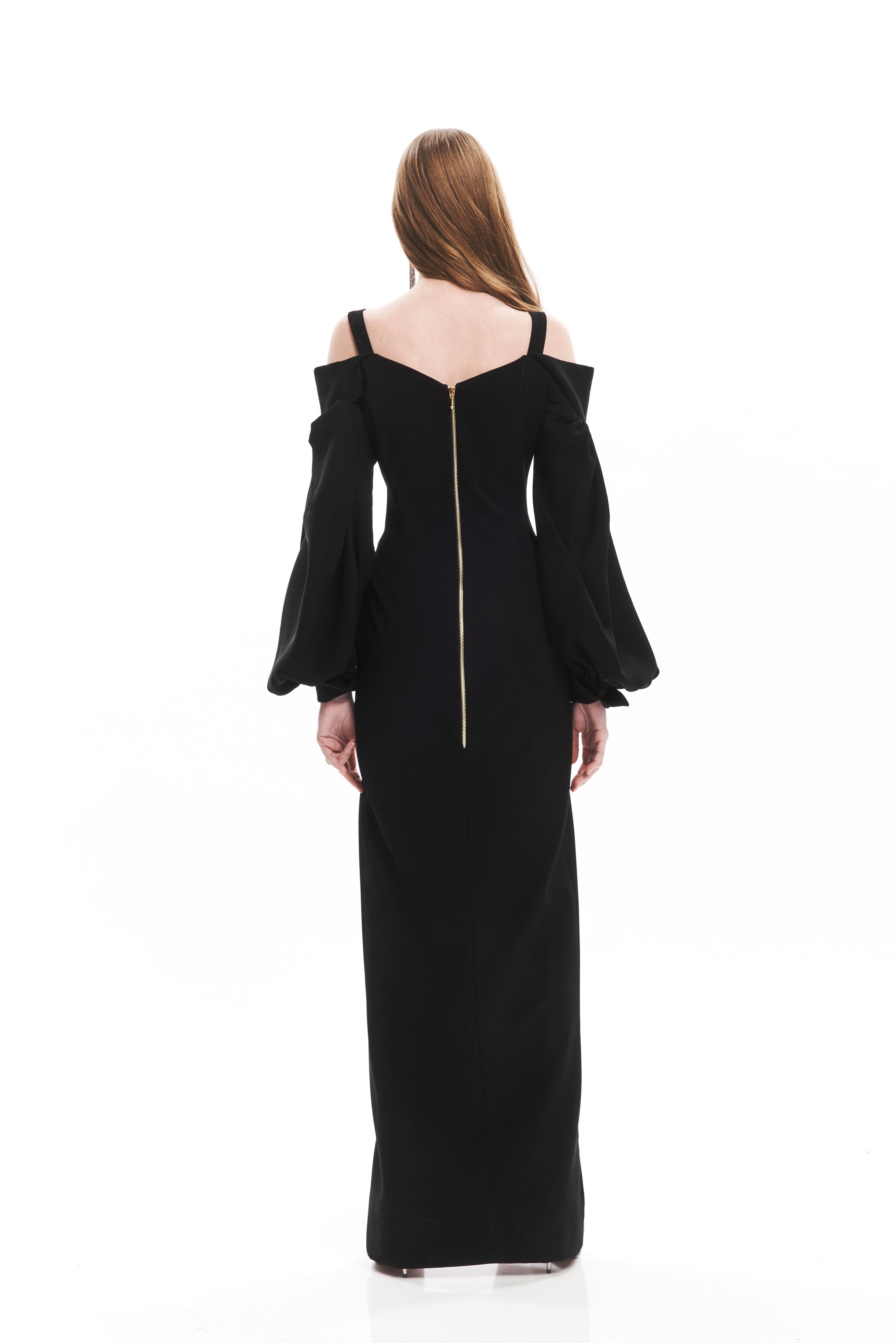 VOLUME ARMS LONG CADY DRESS
