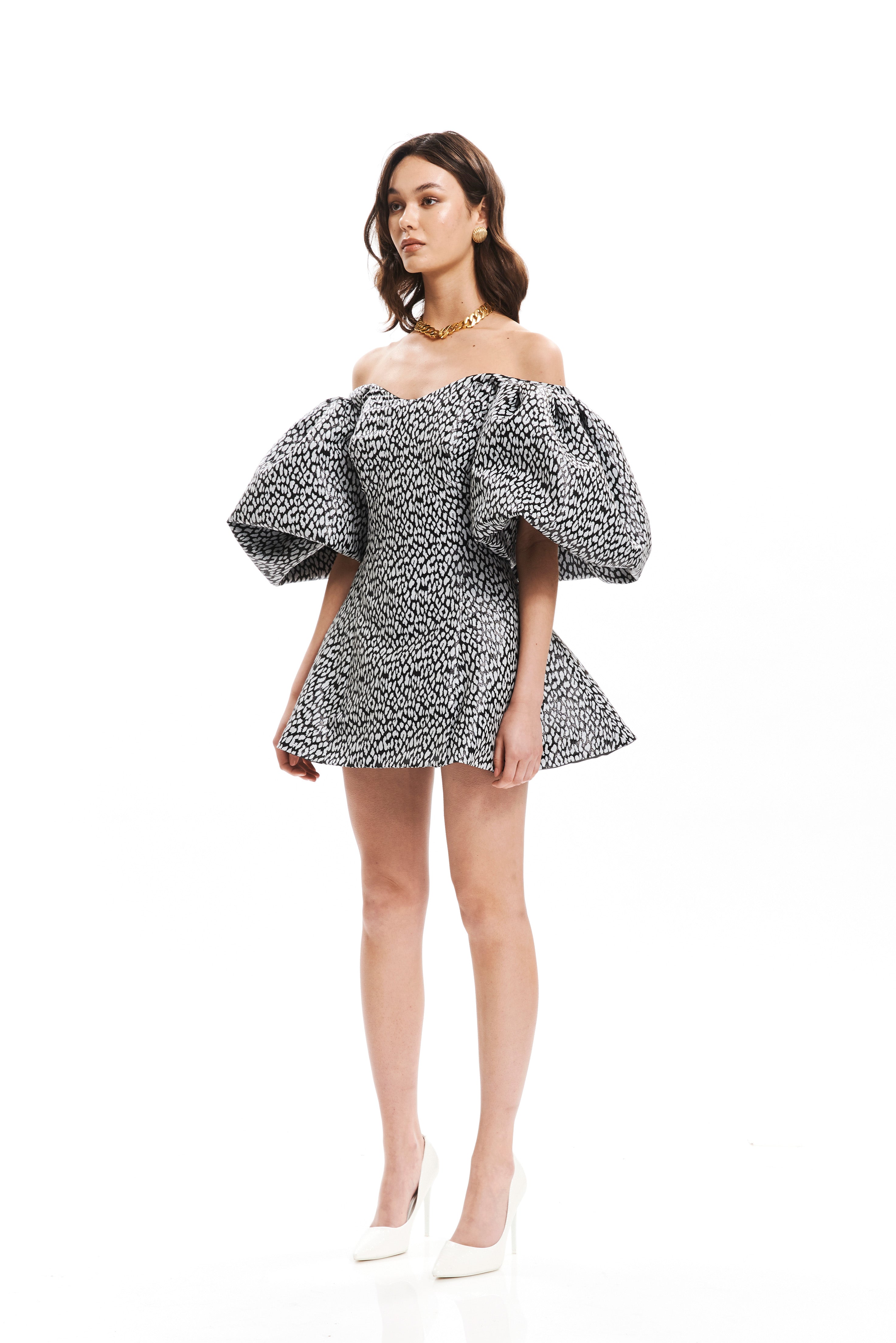 BALOON ARMS JENNY SHORT DRESS