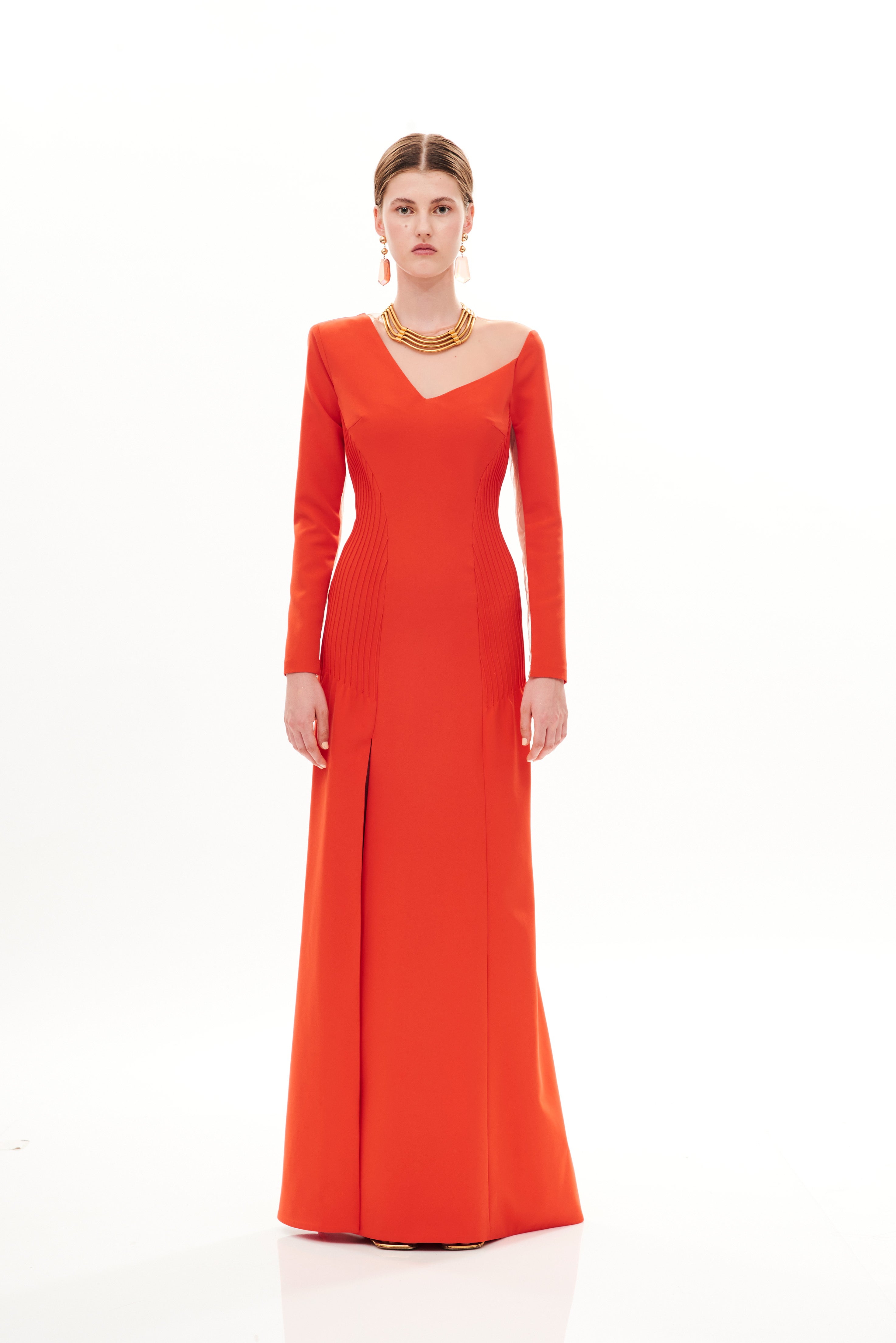 CUT OUT NECK RIBS DETAILS SILT DRESS