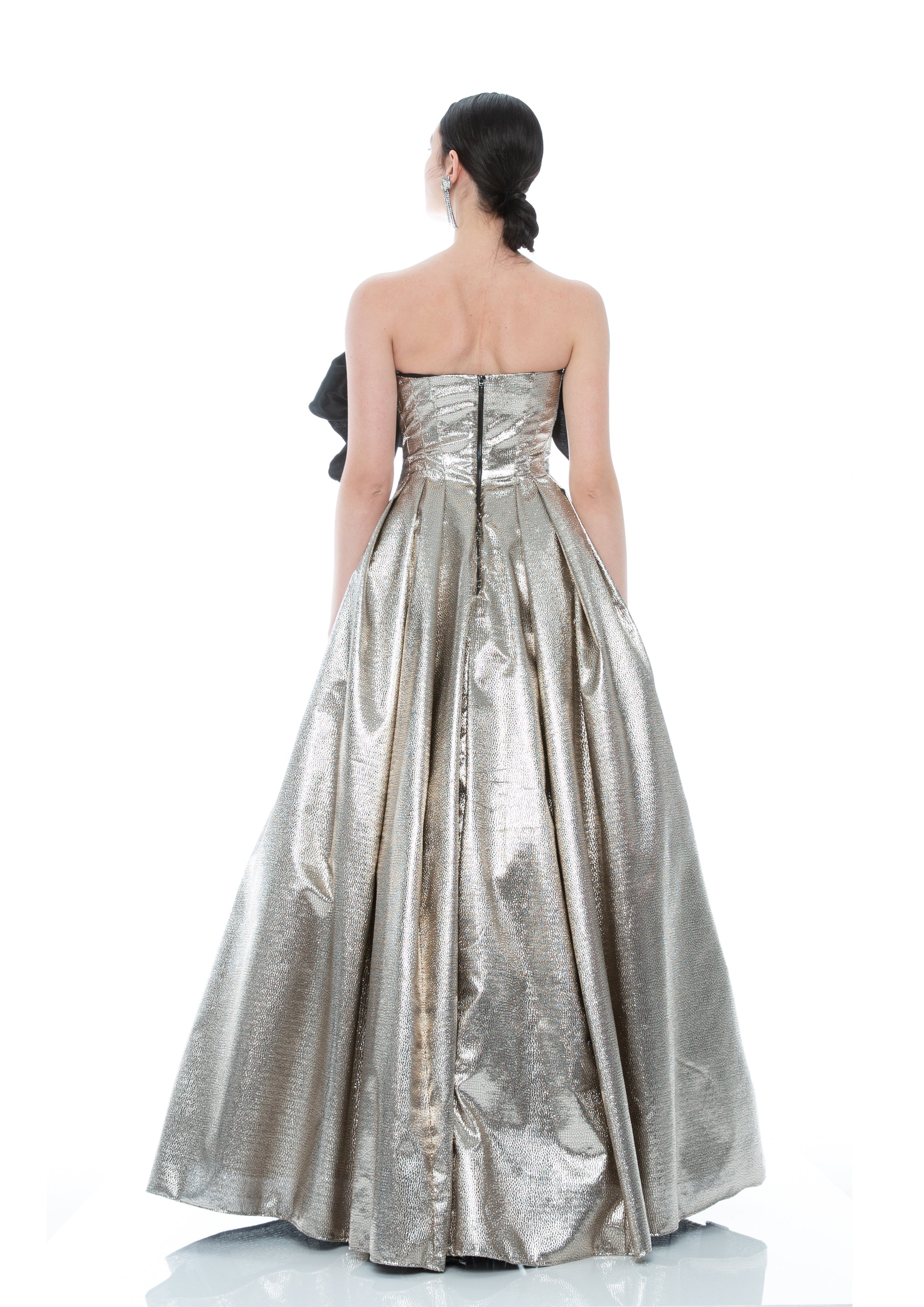 FOIL JACQUARD GOWN