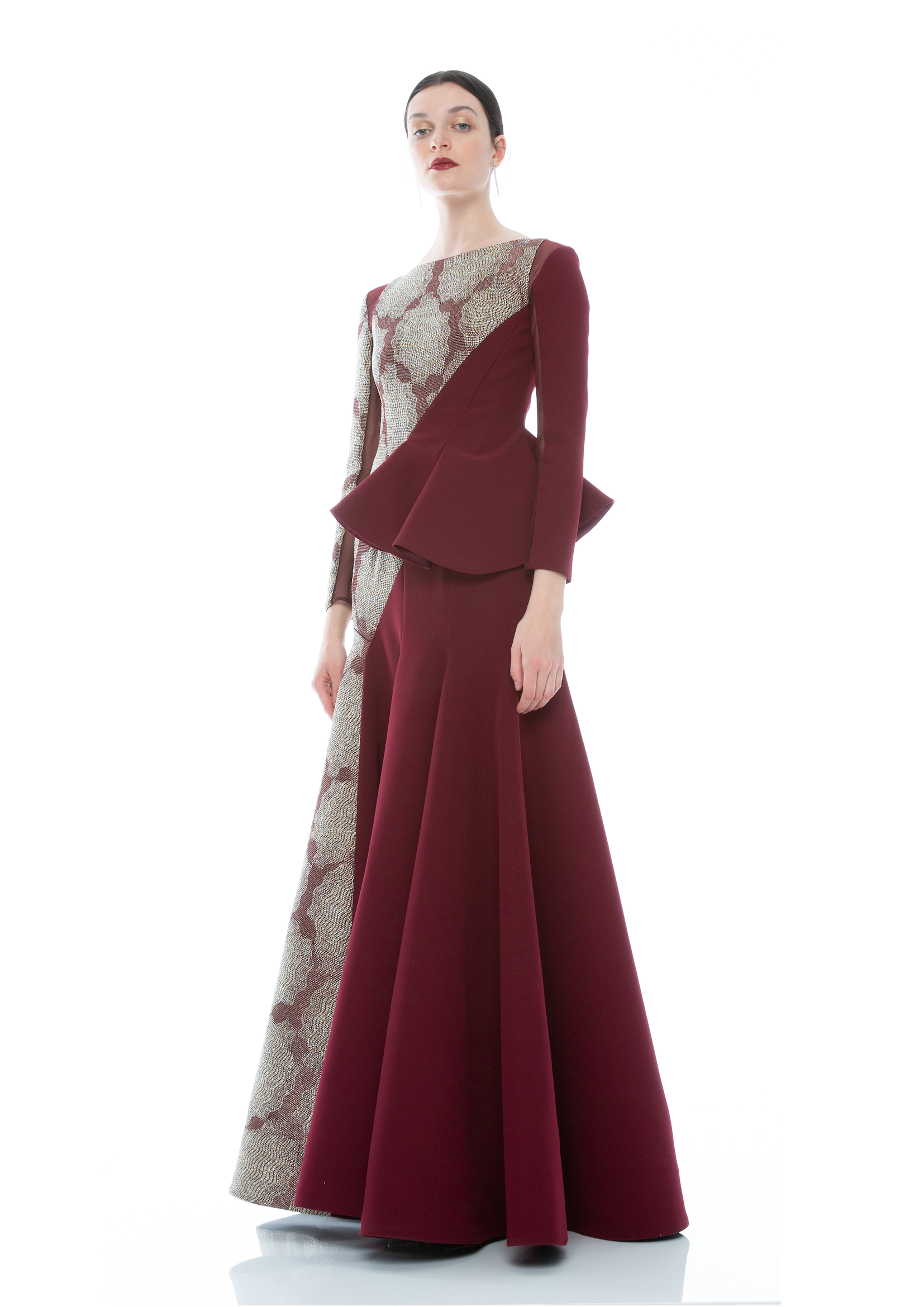 BLOCK JEWEL SILHOUETTE GOWN