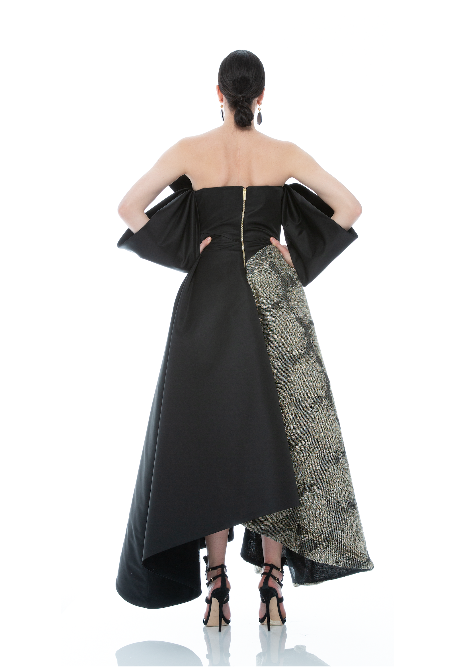 ASYMMETRIC HALF JEWEL GOWN