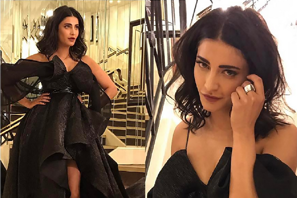 Cannes 2017: Shruti Haasan makes a bold statement in black, on the film fest's red carpet