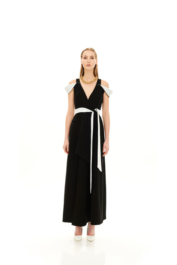 BLOCK WRAP-A-ROUND LONG JACKET DRESS